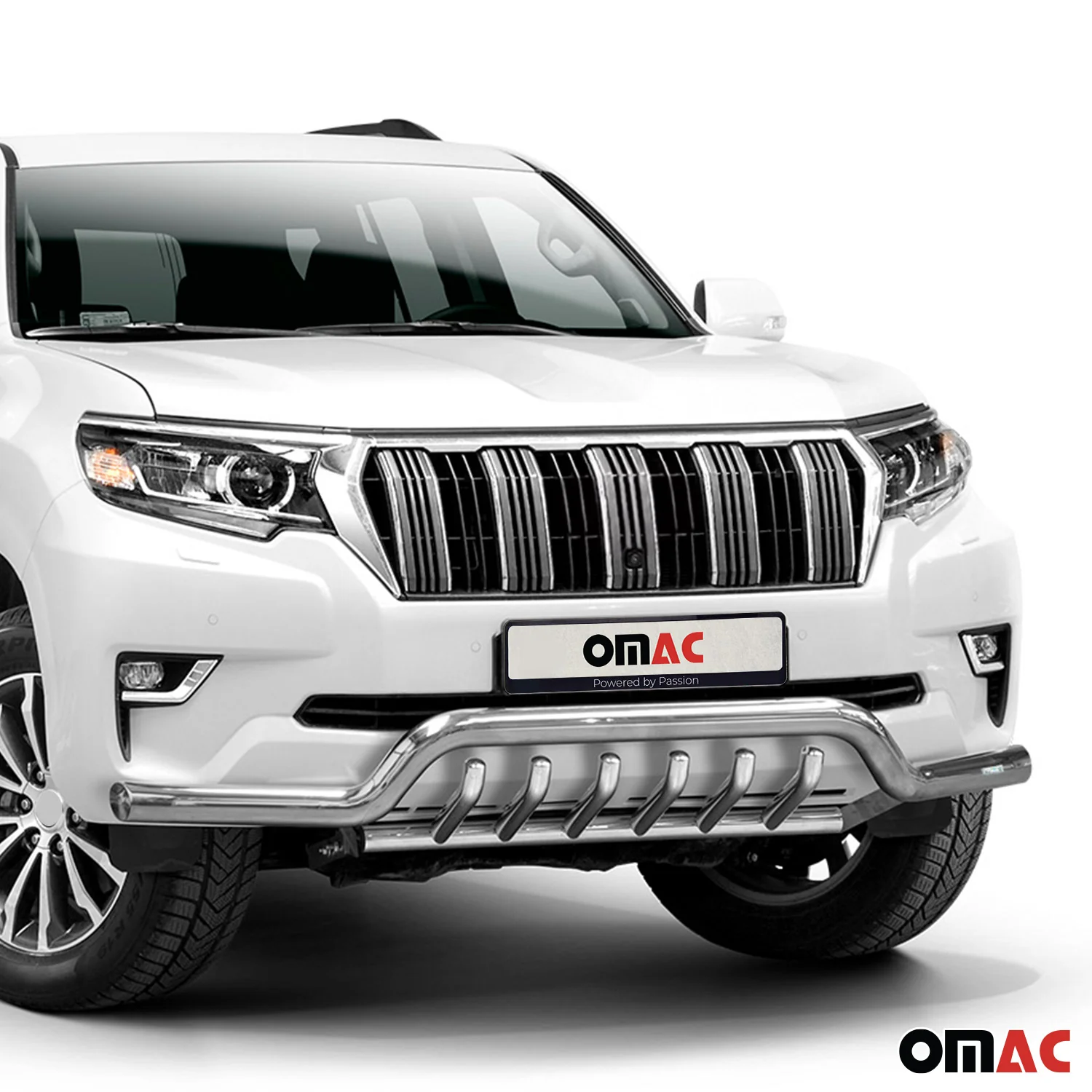 Pare-Buffle Avant Pour Toyota Land Cruiser 150 2019-2023 Argent en Acier Inox - Image 2