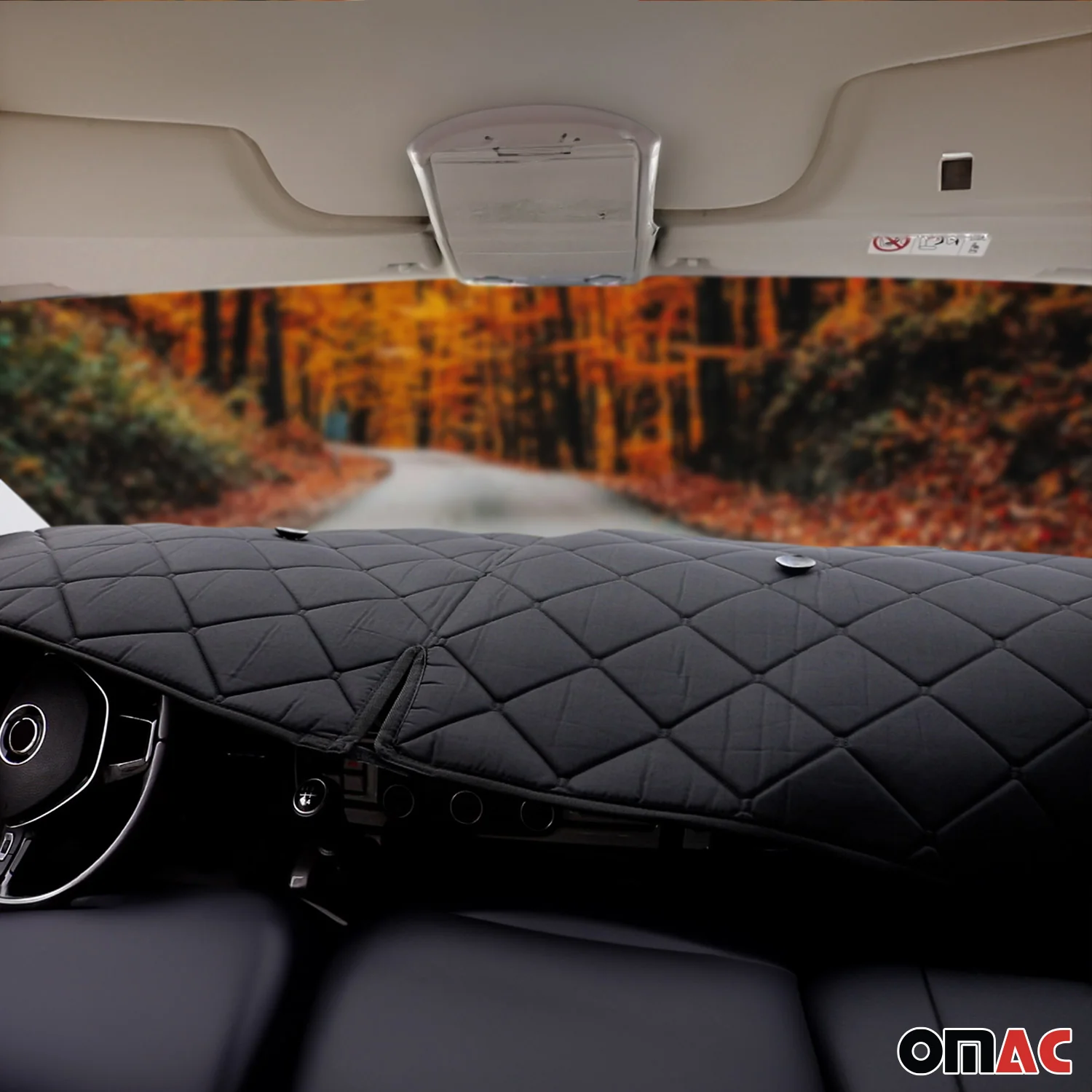 Rideaux pare-soleil d'isolation pour VW Caddy 2K 2003-2020 Noir Tissu - Image 2