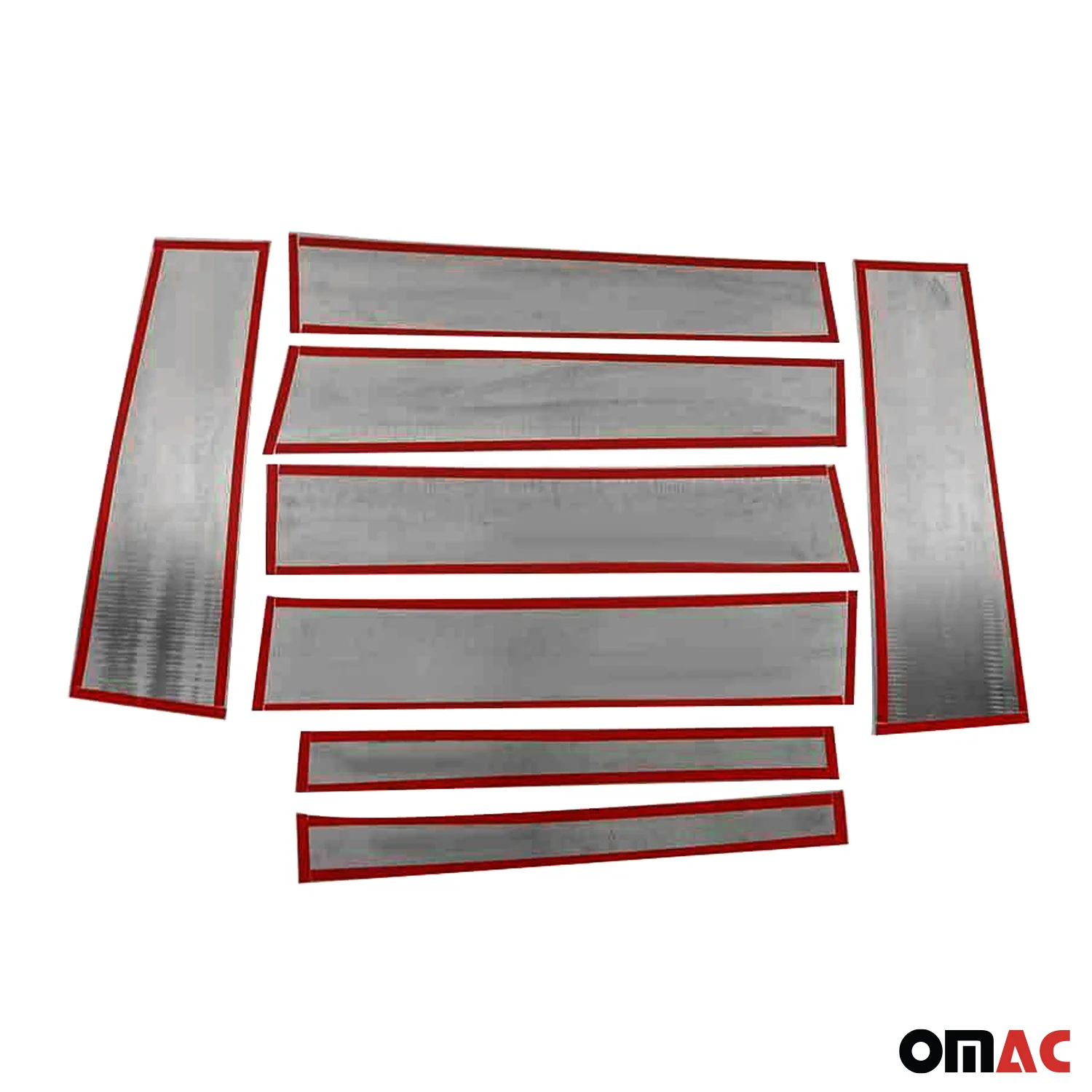 Couverture Garniture de pilier B pour Fiat Doblo 2010-2021 acier inox Foncé 8Pcs - Image 5