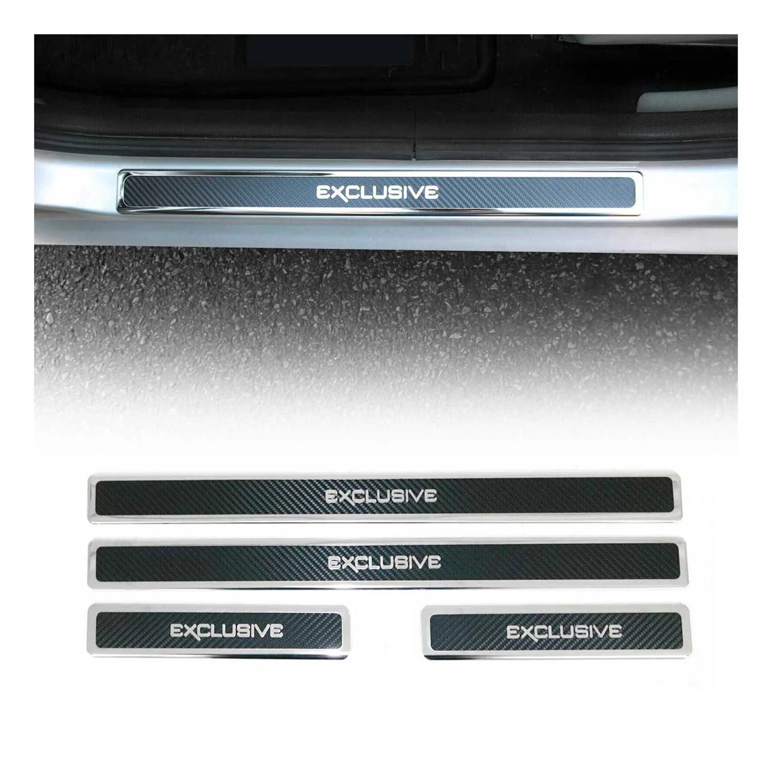 Protection Seuil de Porte Pour Volvo XC60 2018-2026 Fibre de Carbone 4Pcs