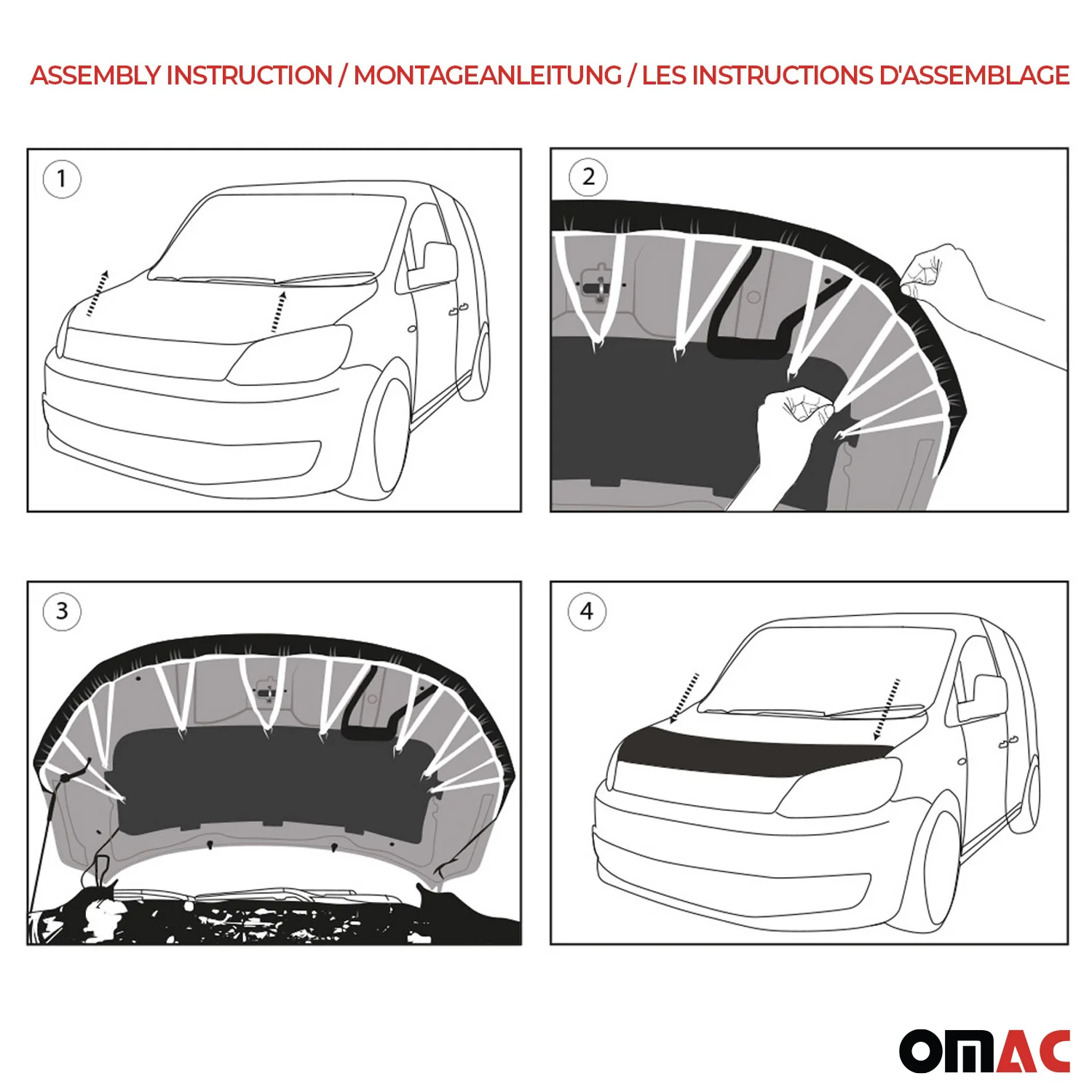 Protège Capot pour Toyota Auris 2012-2018 Masque de voiture vinyle Noir - Image 4