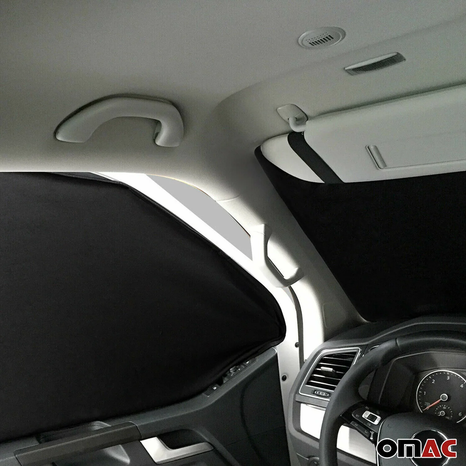 Rideaux pare-soleil magnétique pour pour VW Transporter T5 T6 T6.1 Gris-Noir - Image 6