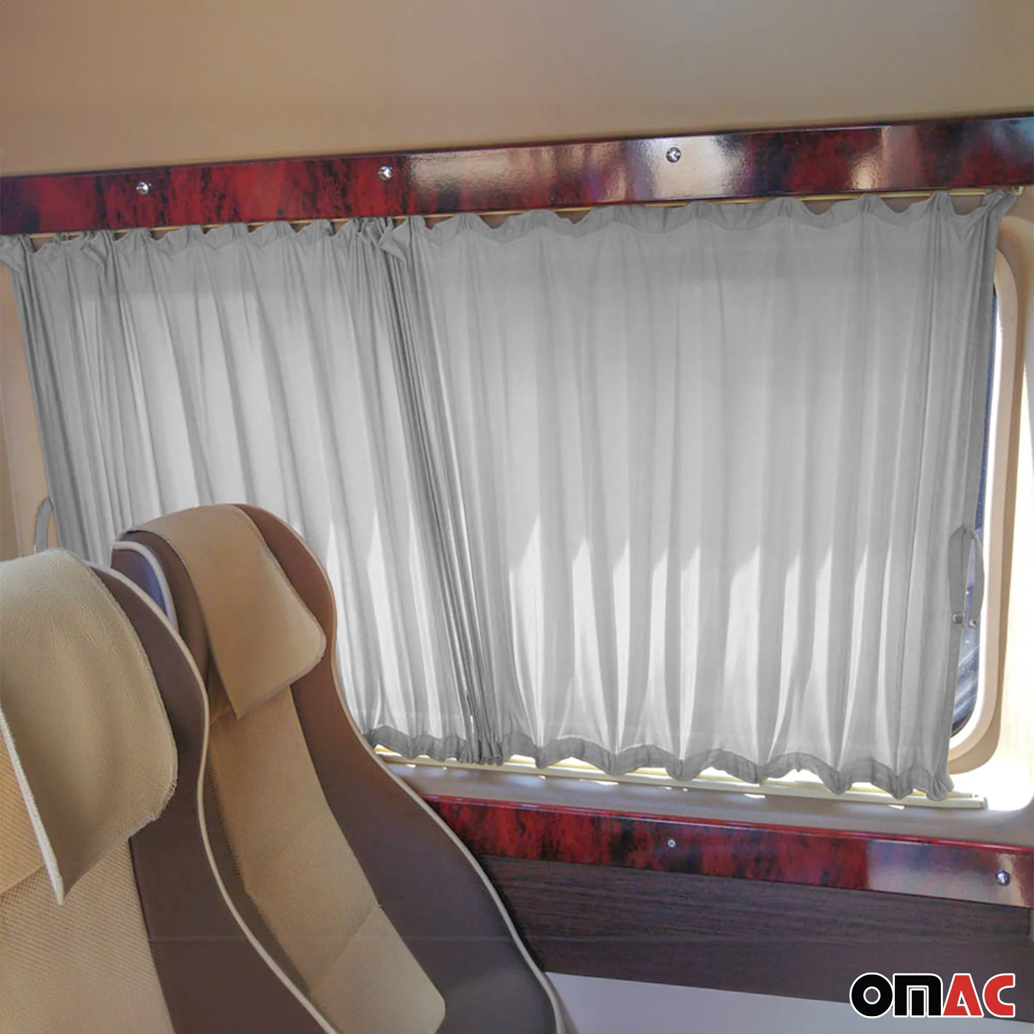 Rideaux de Fenêtre Hayon pour Ford Transit 2000-2014 Empattement Court Gris - Image 2