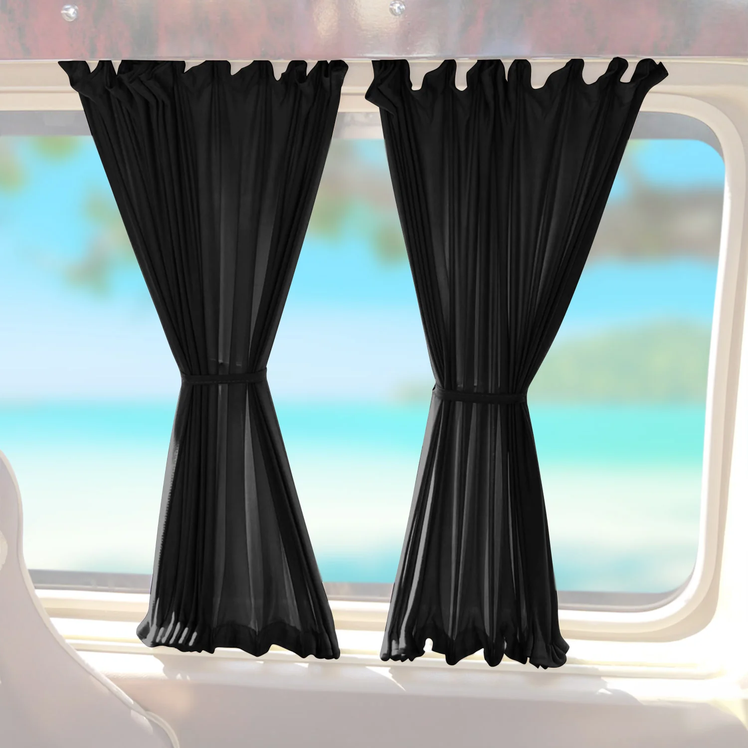Rideaux de fenêtre pour VW Multivan Caravelle V 2003-2015 empattement court noir