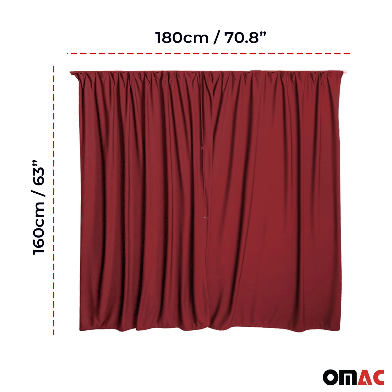 Rideaux De Porte Hayon Pour Fiat Ducato H2 Protection Solaire Rouge - Image 3