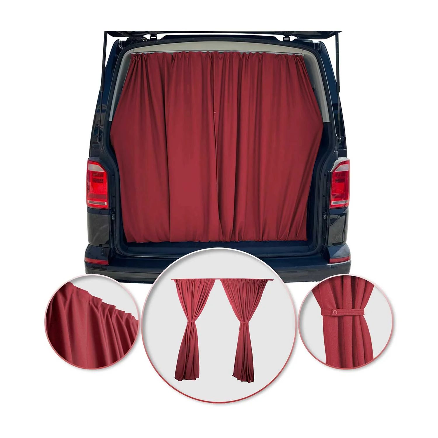 Rideaux De Porte Hayon Pour Peugeot Partner Protection Solaire Rouge