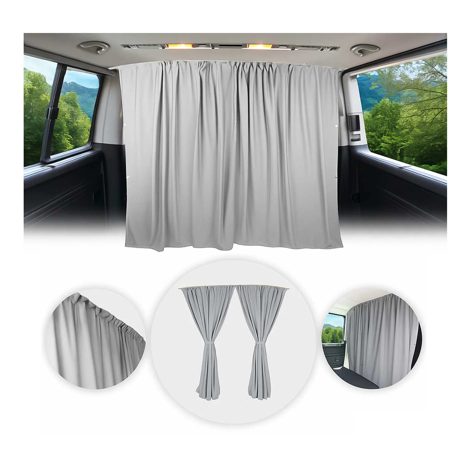 Rideaux De Séparation De Cabine pour Citroen Jumpy Protection Solaire Gris