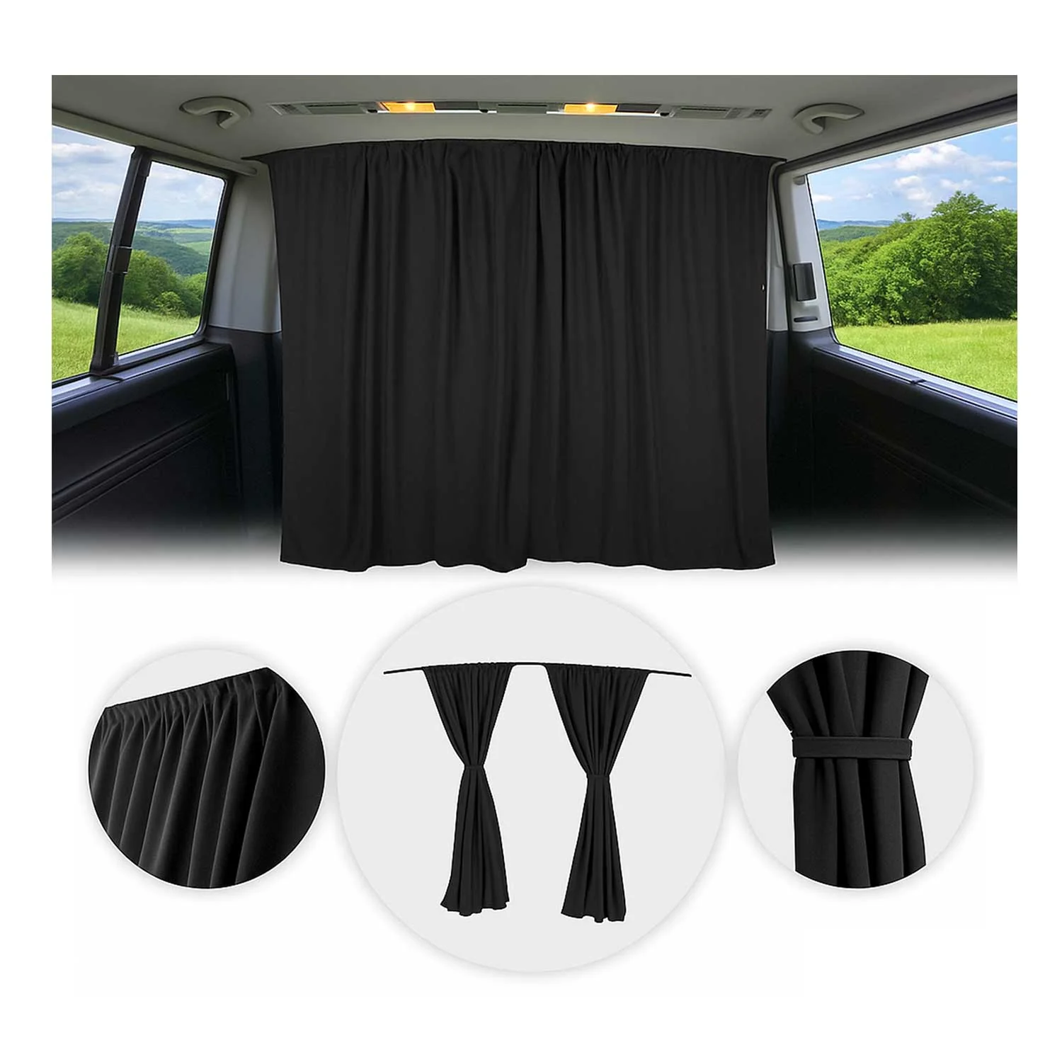 Rideaux De Séparation De Cabine pour MAN TGE H3 Protection Solaire Noir
