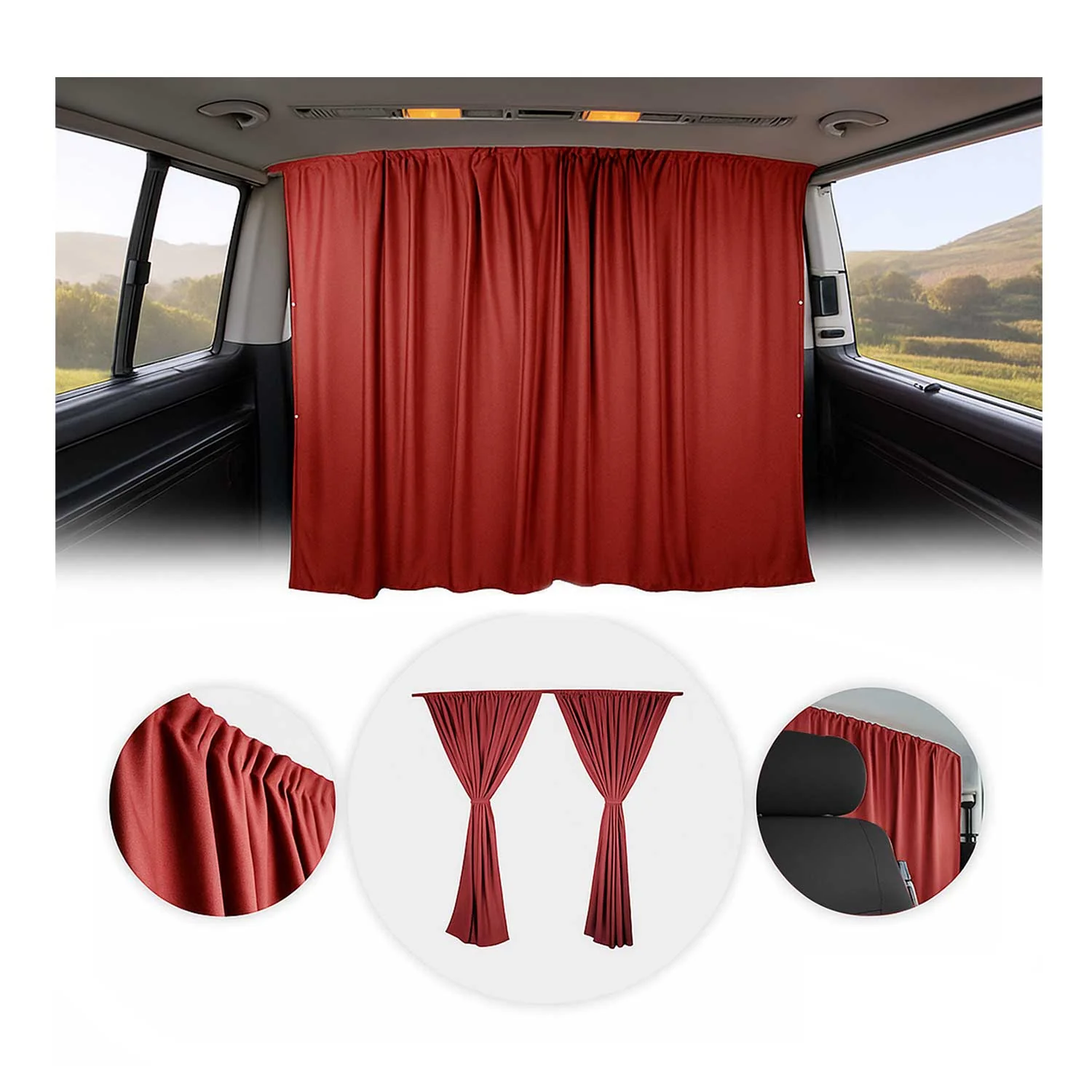 Rideaux De Séparation De Cabine pour MAN TGE H3 Protection Solaire Rouge