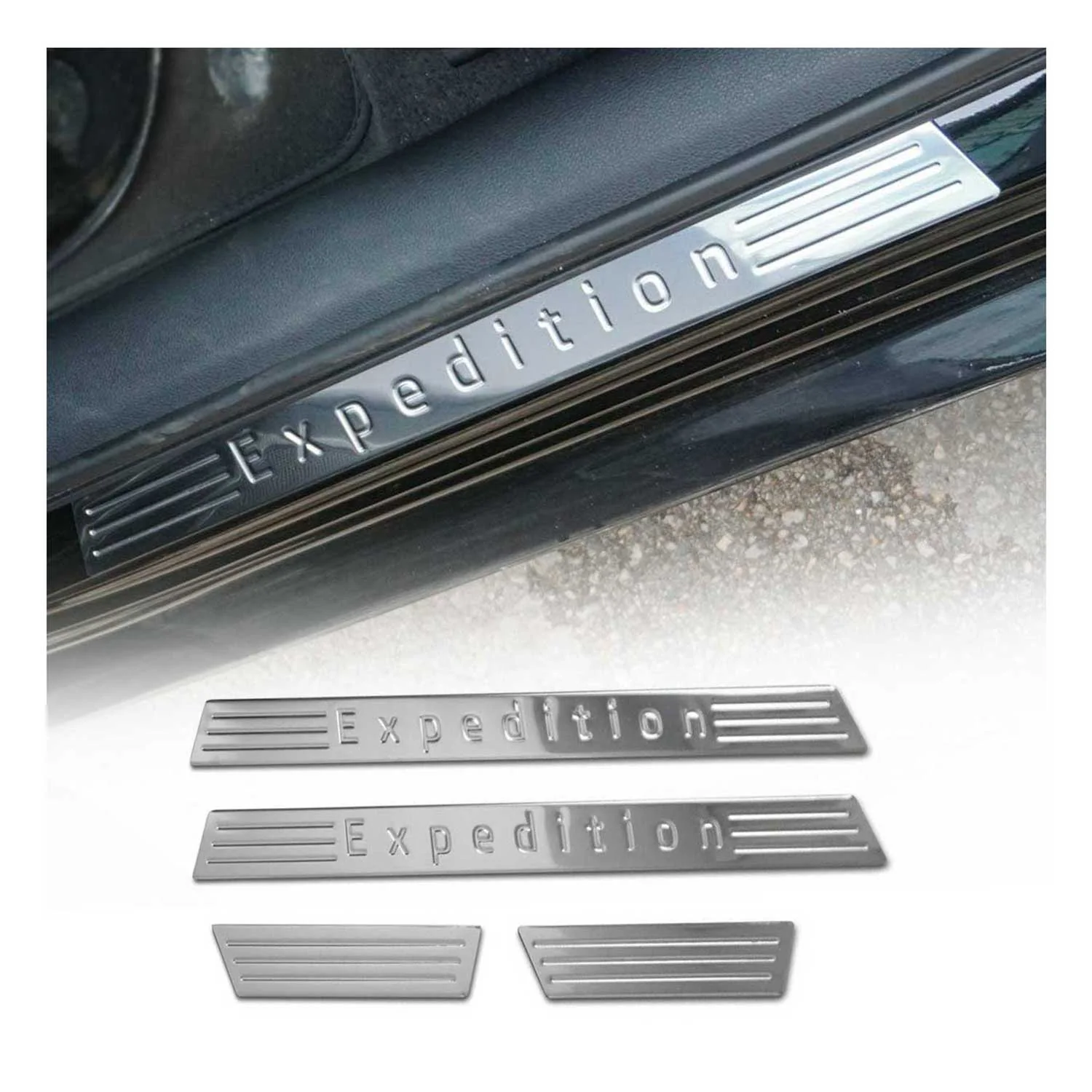 Seuils de porte pour Mitsubishi ASX Outlander Expedition en acier inox Chromé