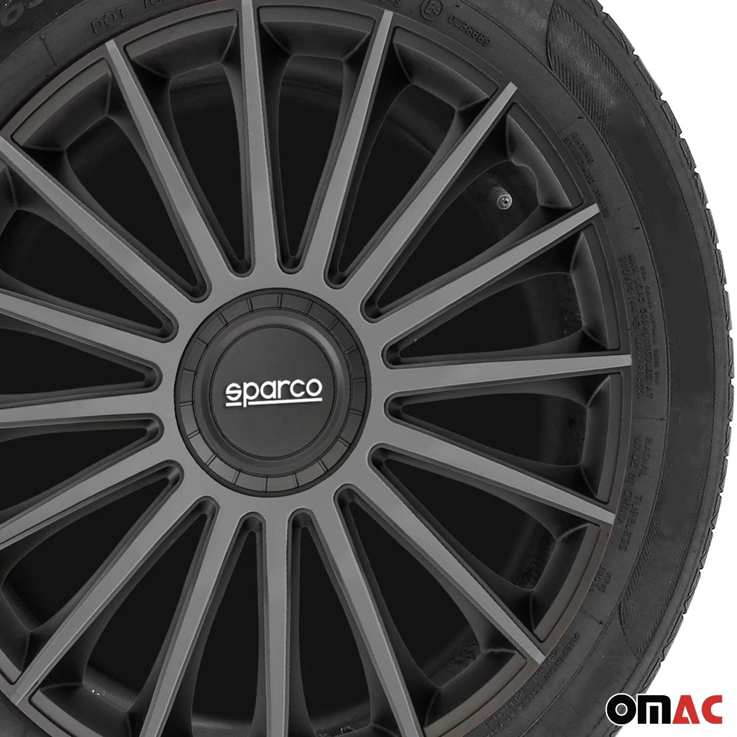 SPARCO Jeu Enjoliveurs de Roues 14 Pouces Noir Gris ABS 4 piéces - Image 6