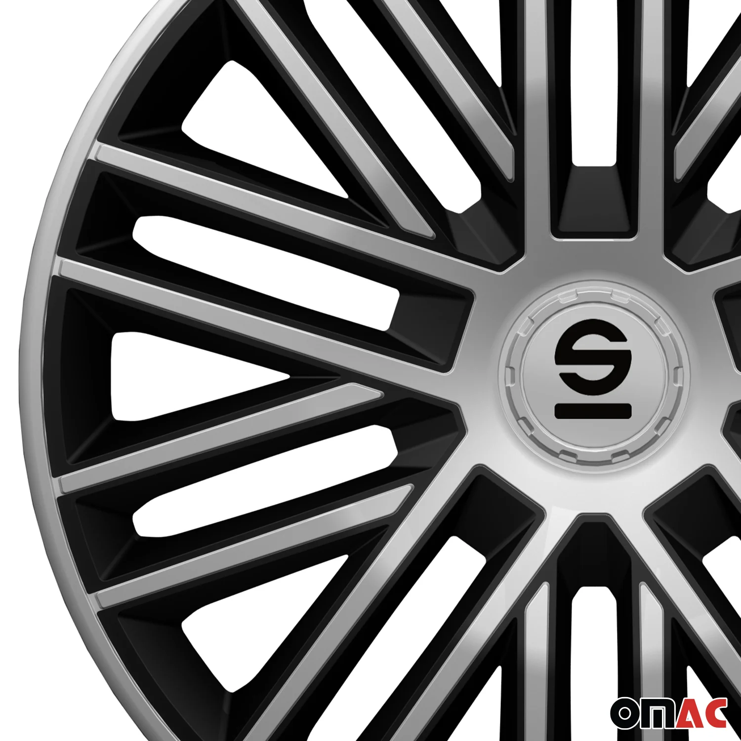 SPARCO Jeu Enjoliveurs de Roues 15 Pouces Argenté Noir en ABS 4 pcs - Image 7