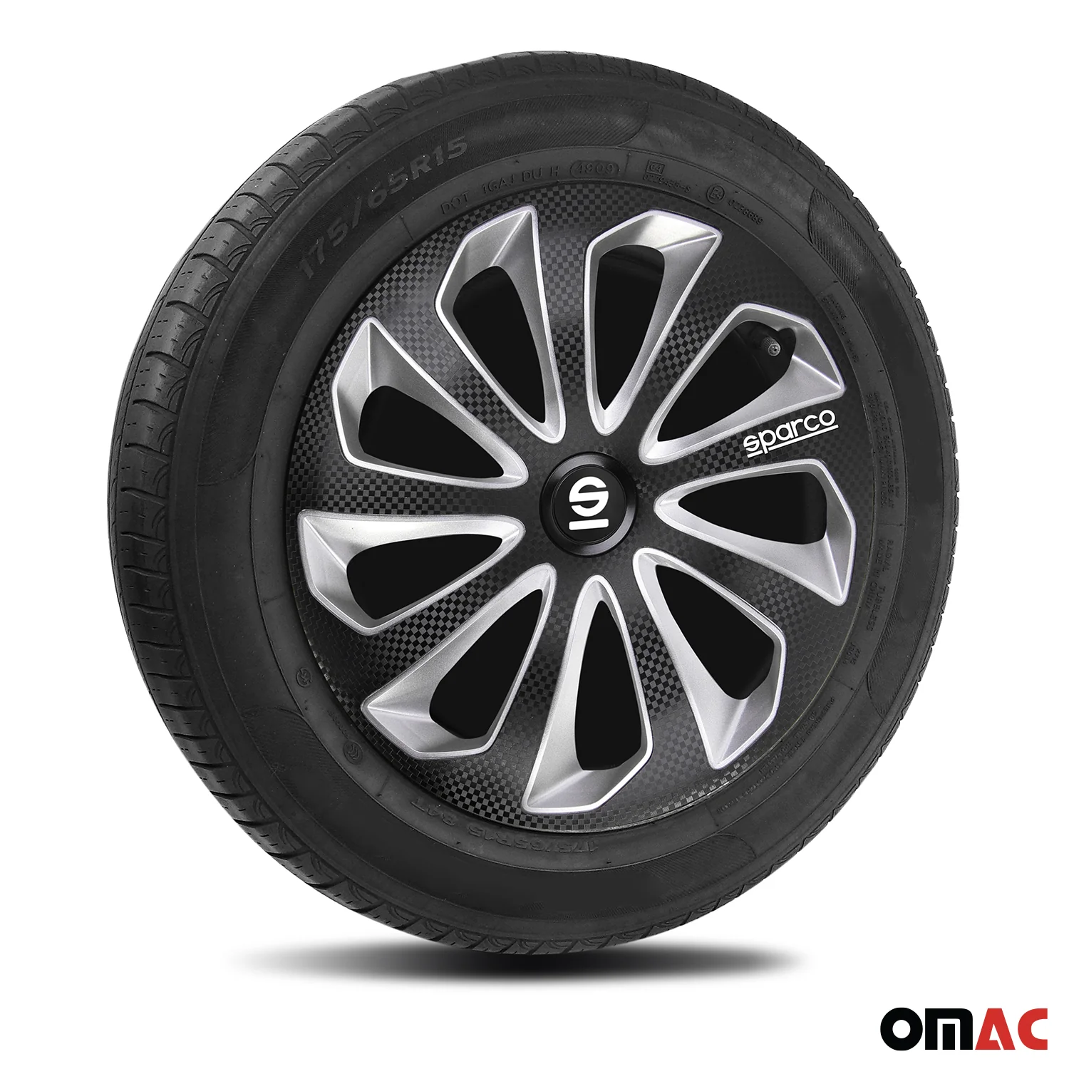 SPARCO Jeu Enjoliveurs de Roues 16 Pouces Noir Carbone - Image 5