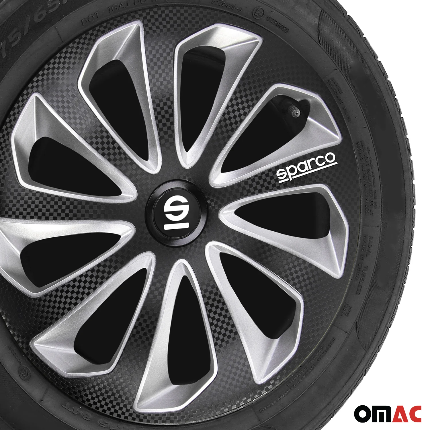 SPARCO Jeu Enjoliveurs de Roues 16 Pouces Noir Carbone - Image 6