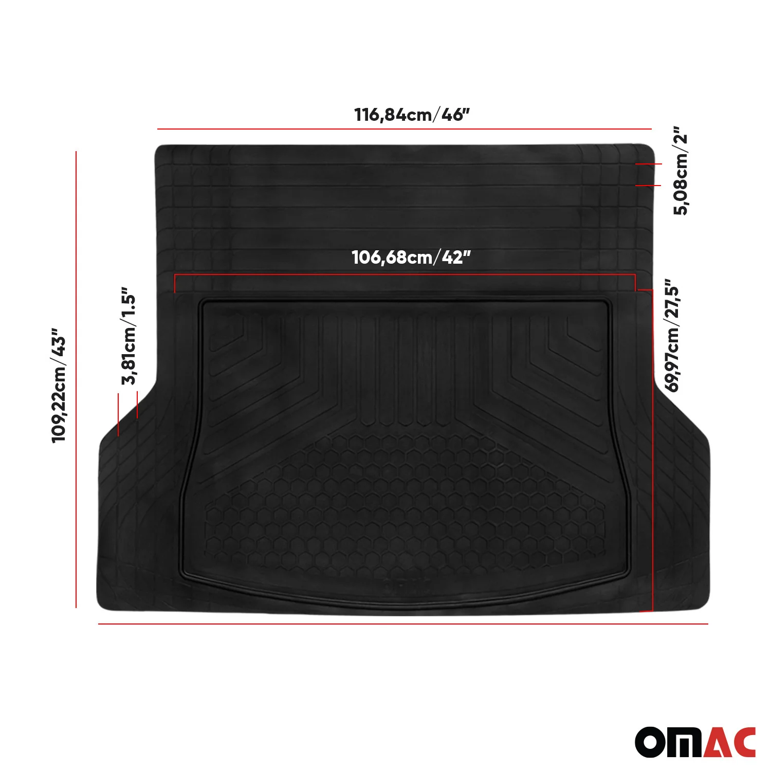 Réglable Tapis de coffre Universel pour BMW X7 G07 2019-2024 toutes saisons Noir - Image 5