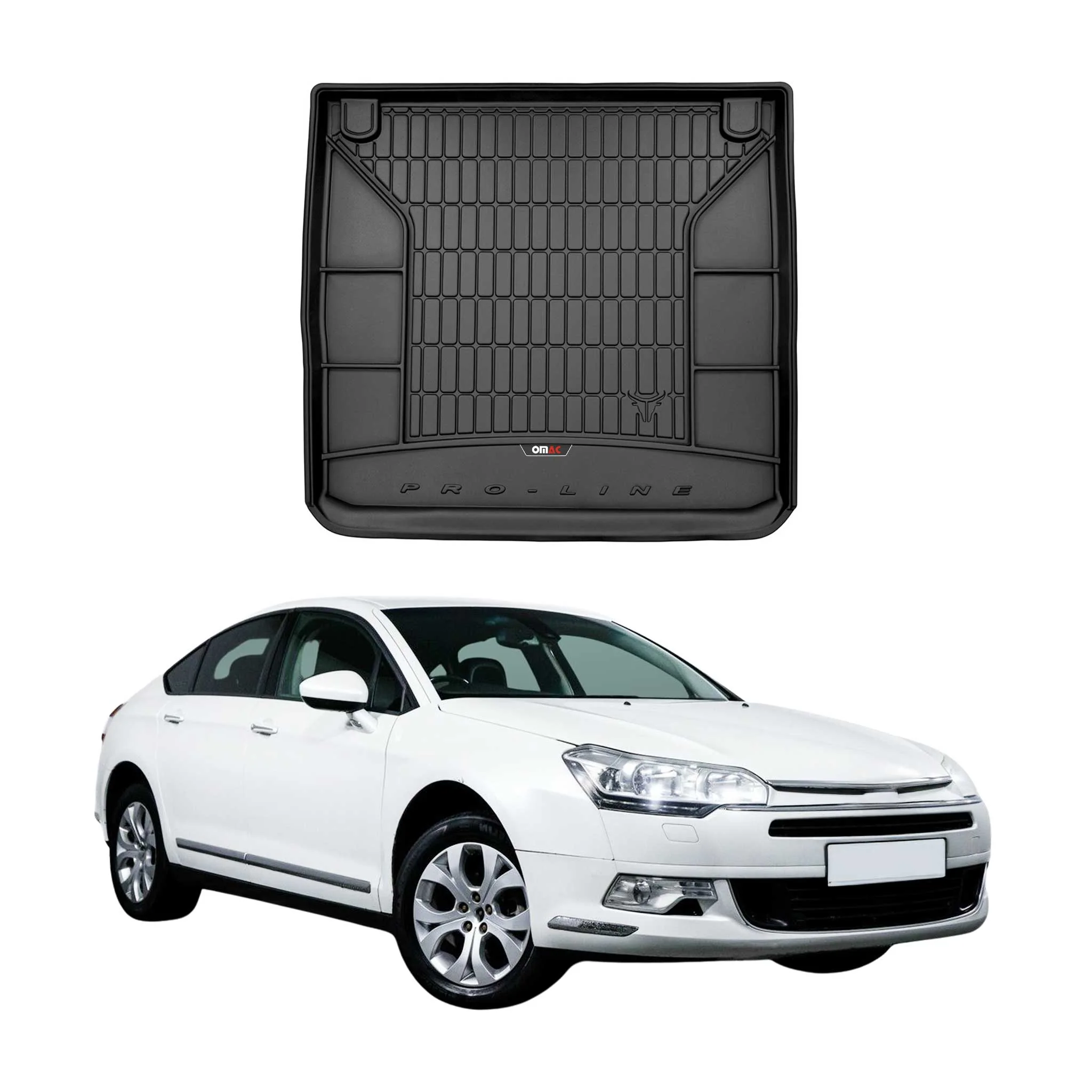 OMAC Tapis De Coffre en caoutchouc pour Citroen C5 Break 2008-2017 Noir Premium