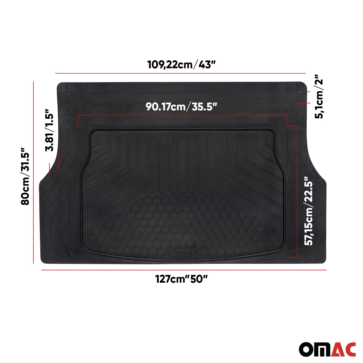 Tapis de coffre Universel pour Mazda MX-30 antidérapant et toutes saisons Noir - Image 5