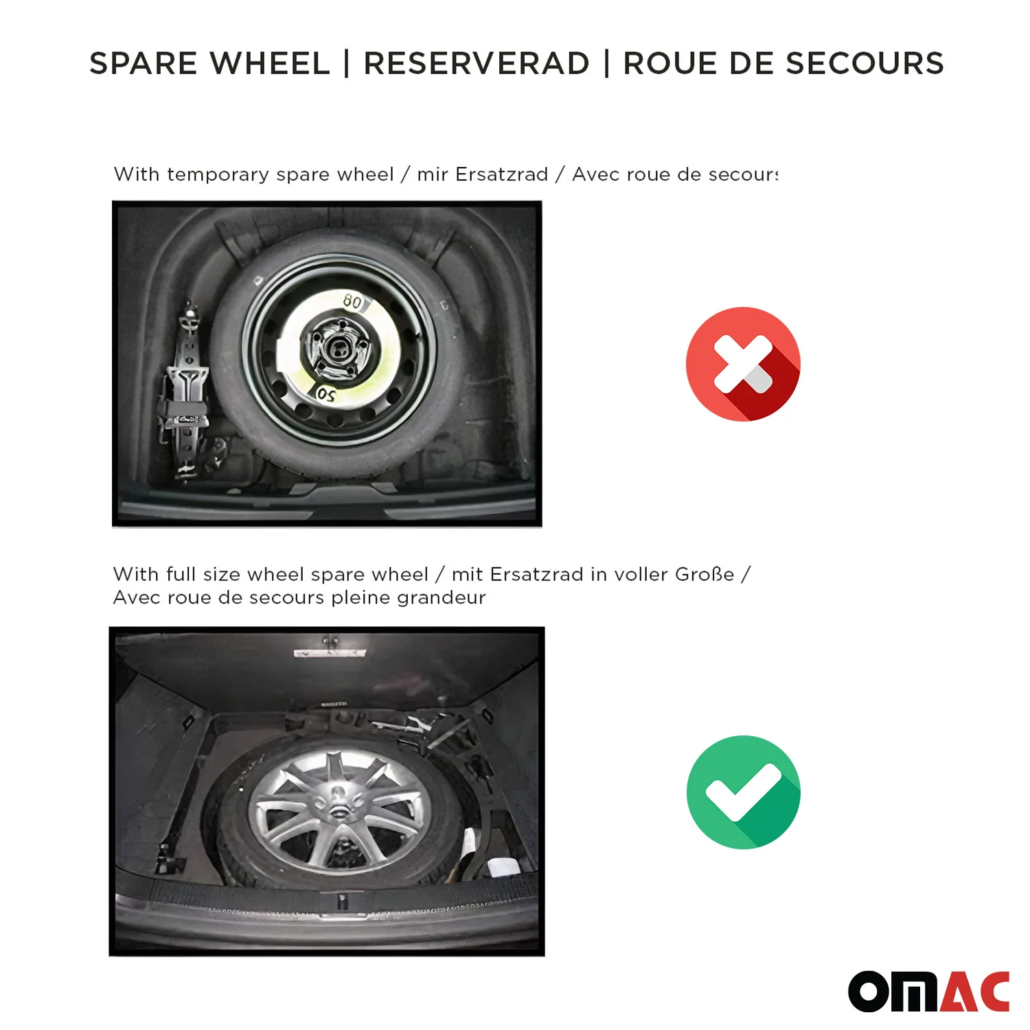 Tapis de coffre pour Mercedes-Benz Classe B W245 2005-11 avec roue de secours - Image 4