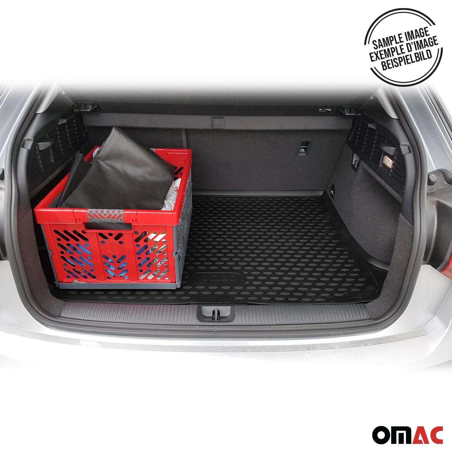 OMAC Tapis de coffre pour Renault Megane Hatchback 2015-2021 en caoutchouc Noir - Image 9