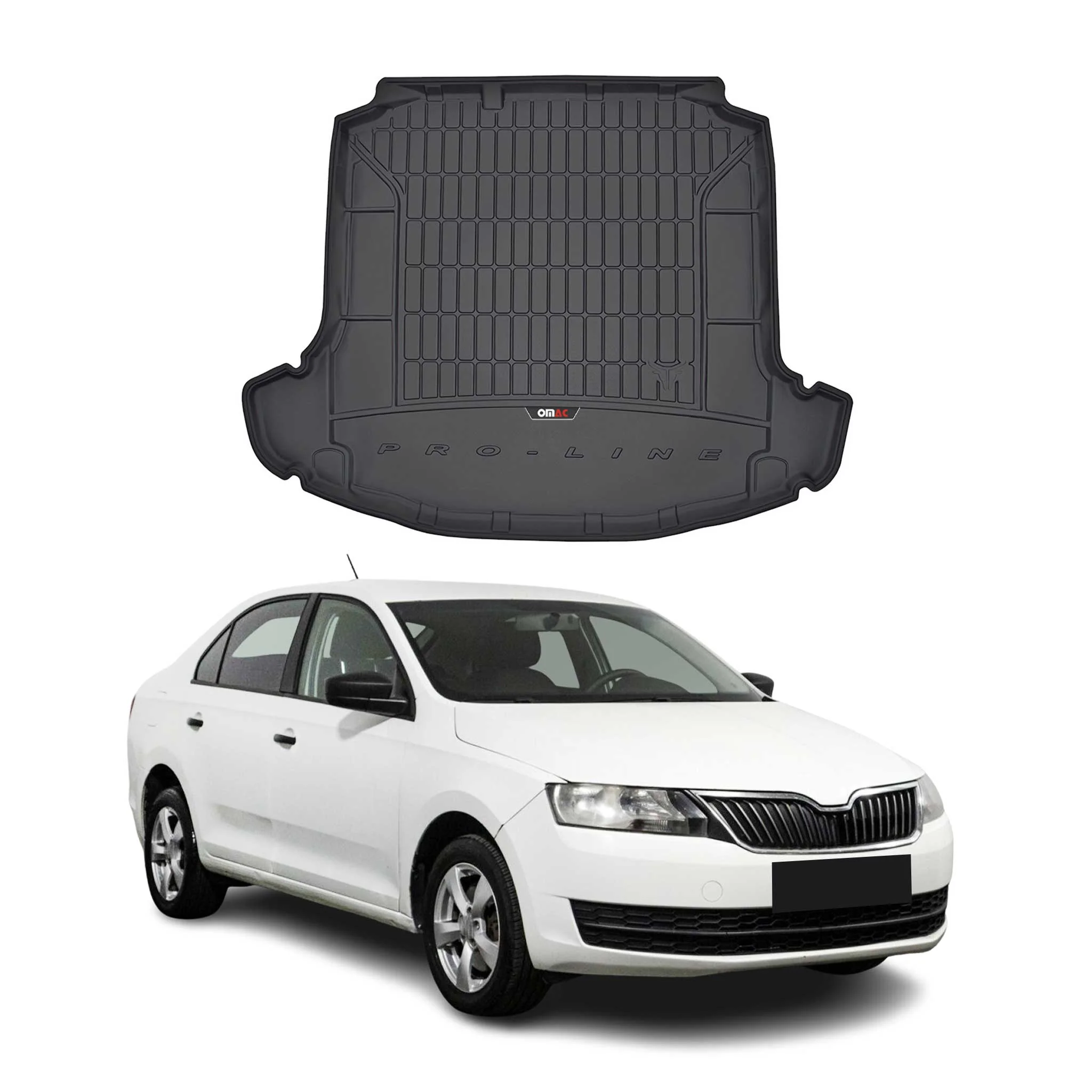 Tapis de Coffre pour Skoda Rapid Berline 2012-2019 TPE Noir 1pc
