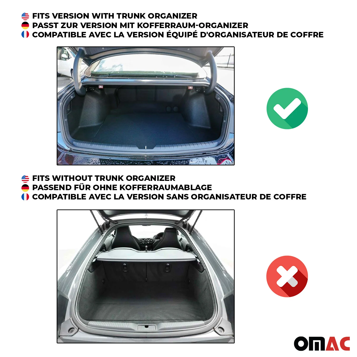 Tapis de coffre pour VW Golf Plus 2005-2014 avec organisateur de coffre TPE Noir - Image 3
