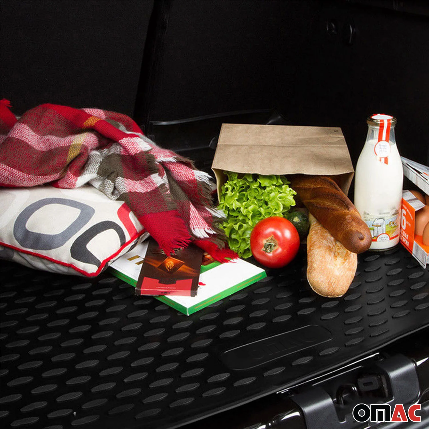 OMAC Tapis de coffre pour Volkswagen Passat CC 2010-2014 en caoutchouc Noir - Image 3