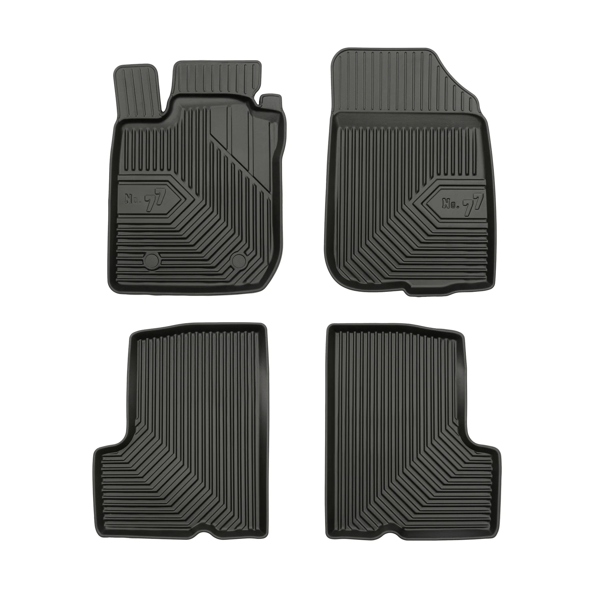Tapis de Sol de Voiture No.77 pour Dacia Duster I 2010-2013 Pre-FL TPE Noir 4Pcs