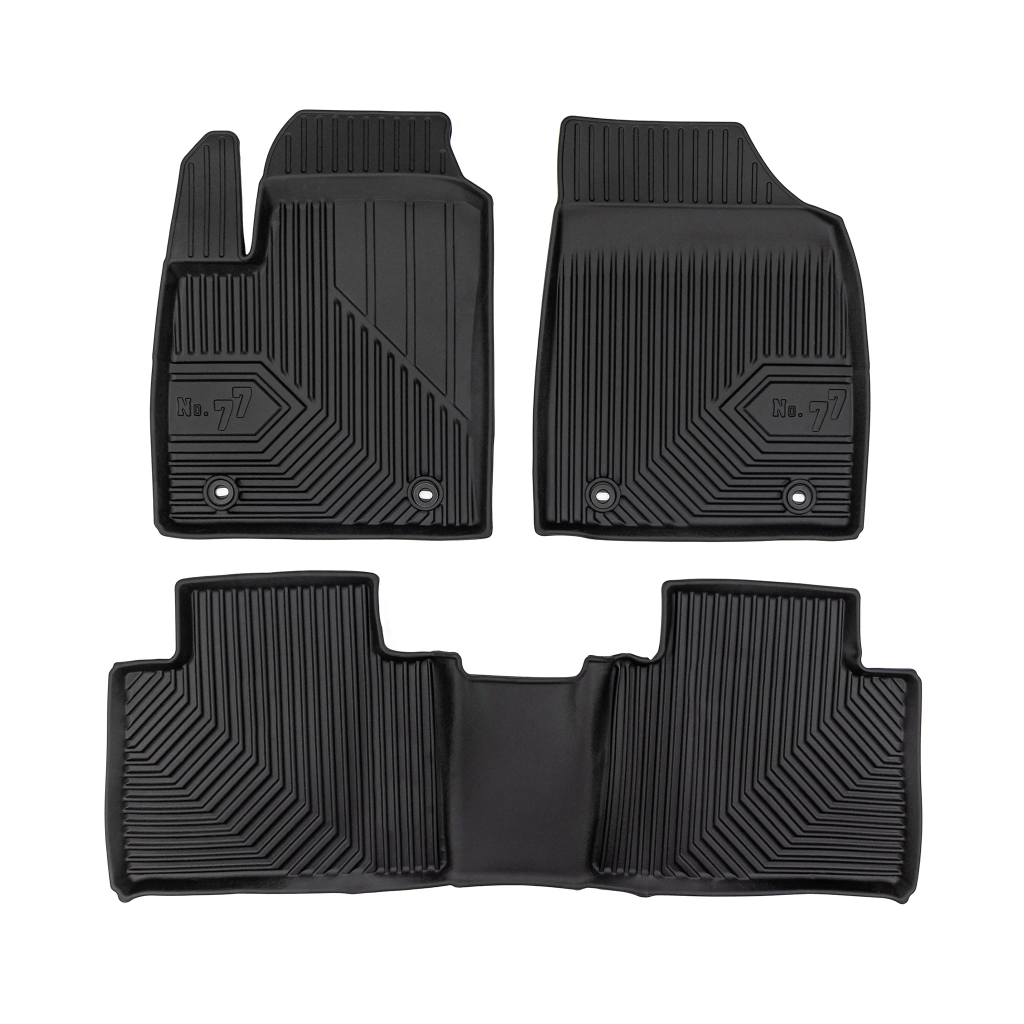 Tapis de Sol de Voiture No.77 pour MG HS I 2018-2024 TPE Antidérapant Noir 3Pcs