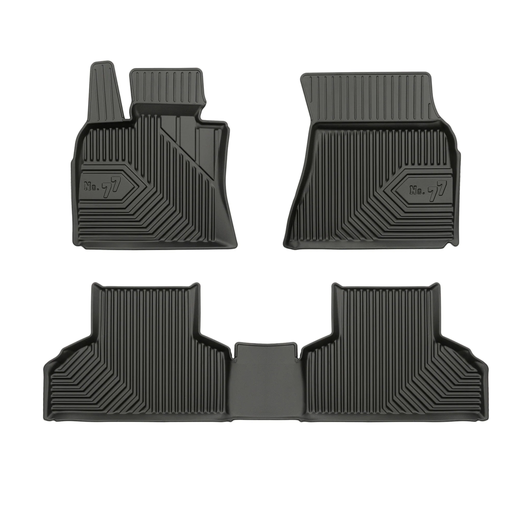 Tapis de Sol de Voiture pour BMW X5 F15 2013-2018 TPE Antidérapant Noir 3Pcs