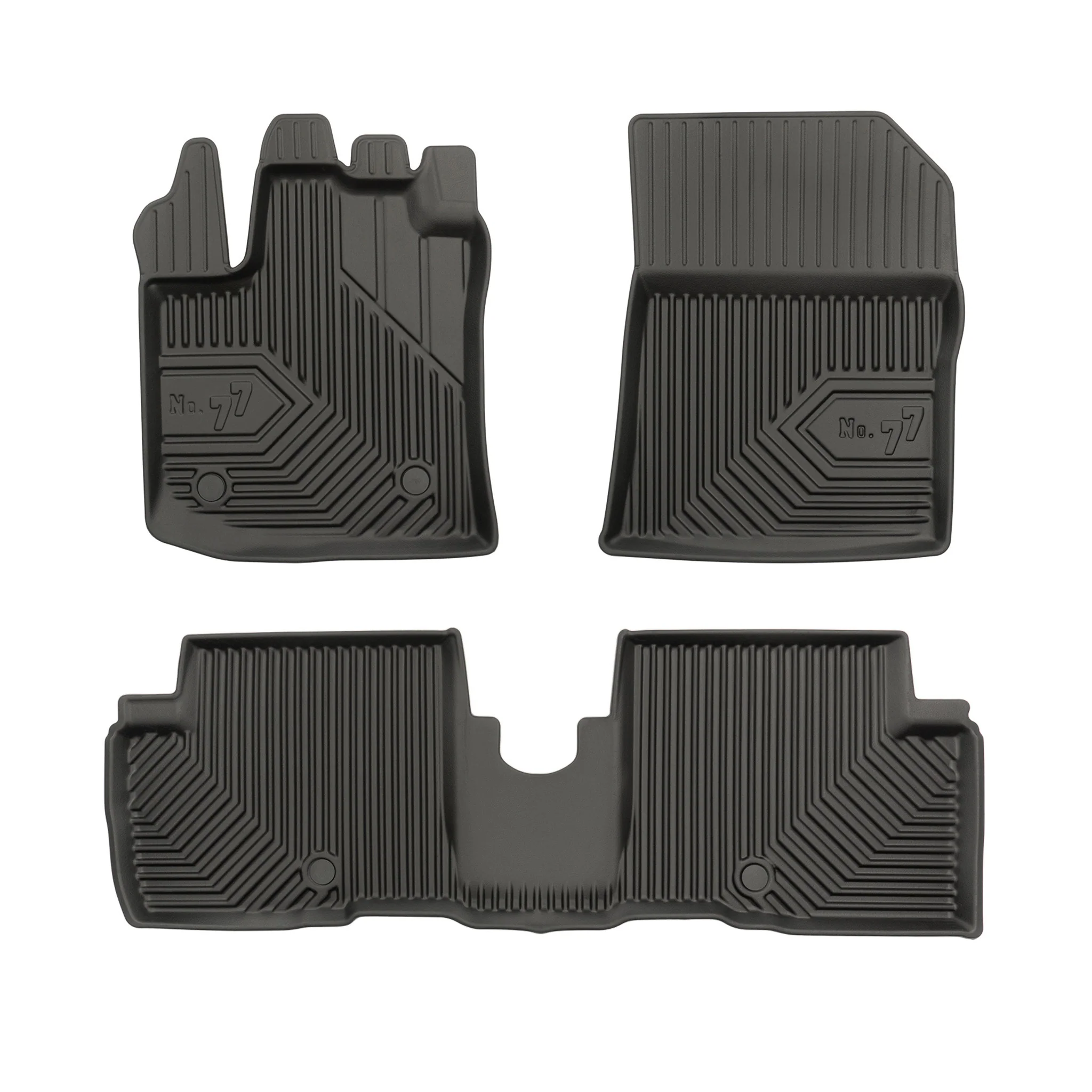 Tapis de Sol de Voiture pour Dacia Lodgy 2012-2022 TPE Antidérapant Noir 3Pcs