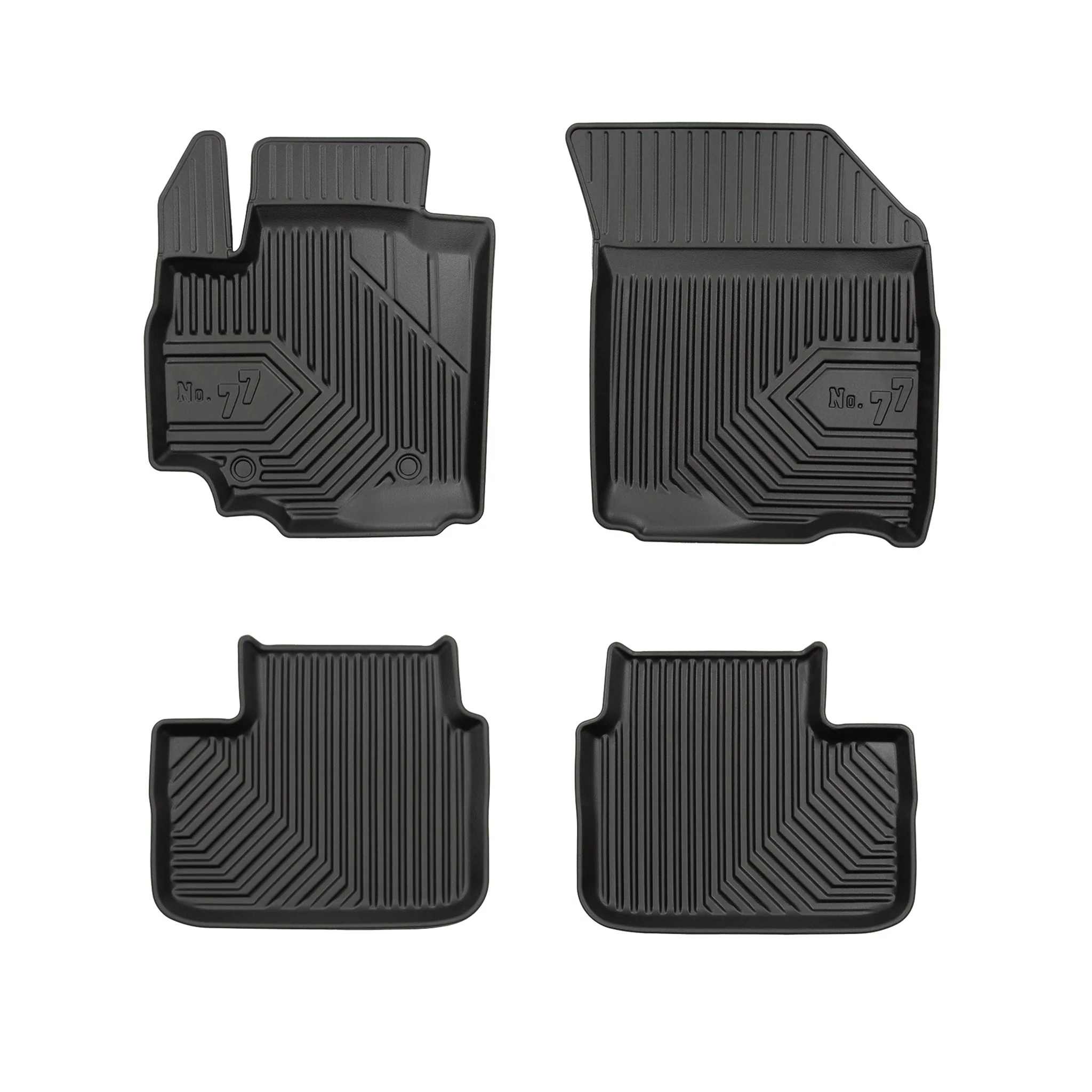 Tapis de Sol de Voiture pour Fiat Sedici 2005-2014 TPE Antidérapant Noir 4Pcs