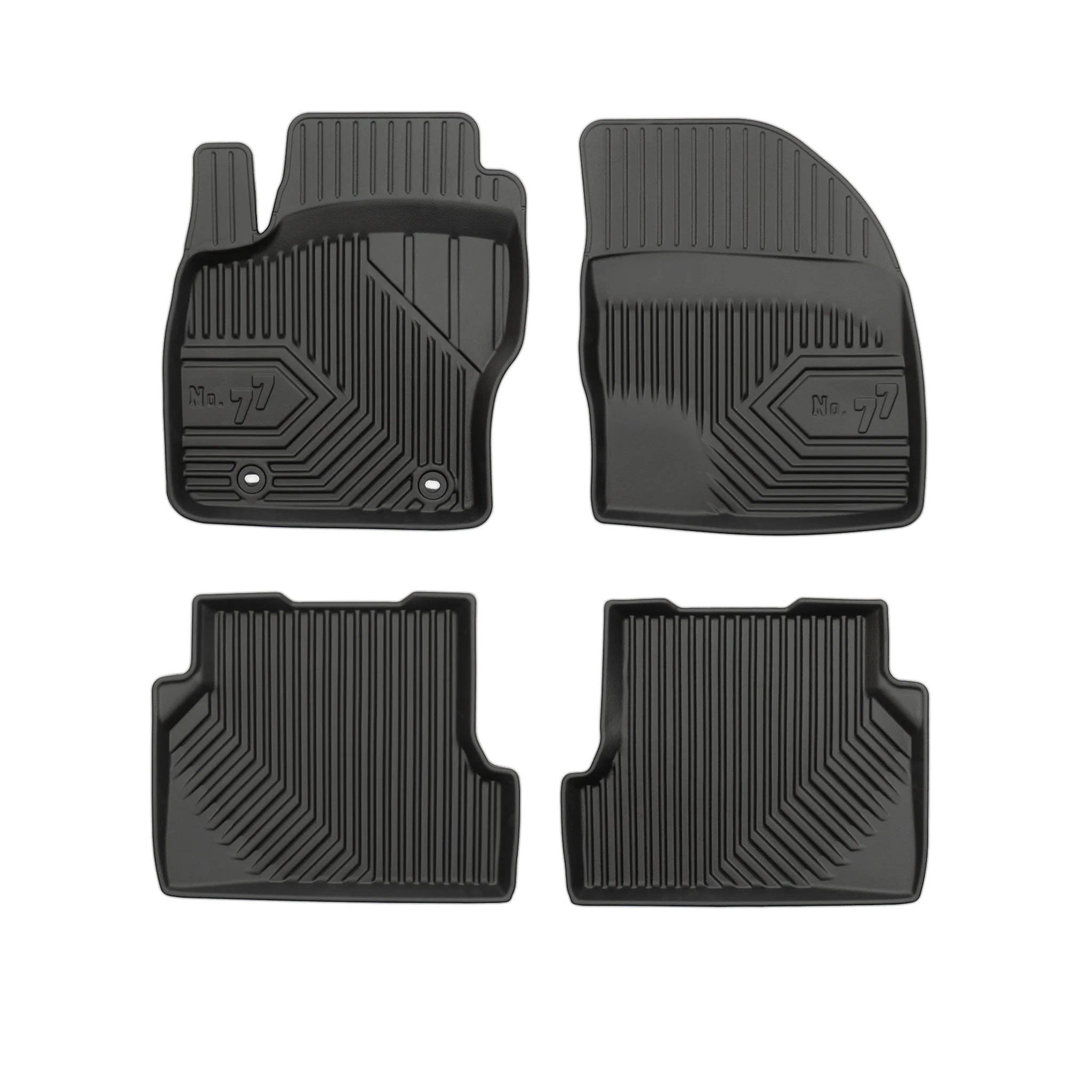 Tapis de Sol de Voiture pour Ford Focus mk2 2004-2011 TPE Antidérapant Noir 4Pcs