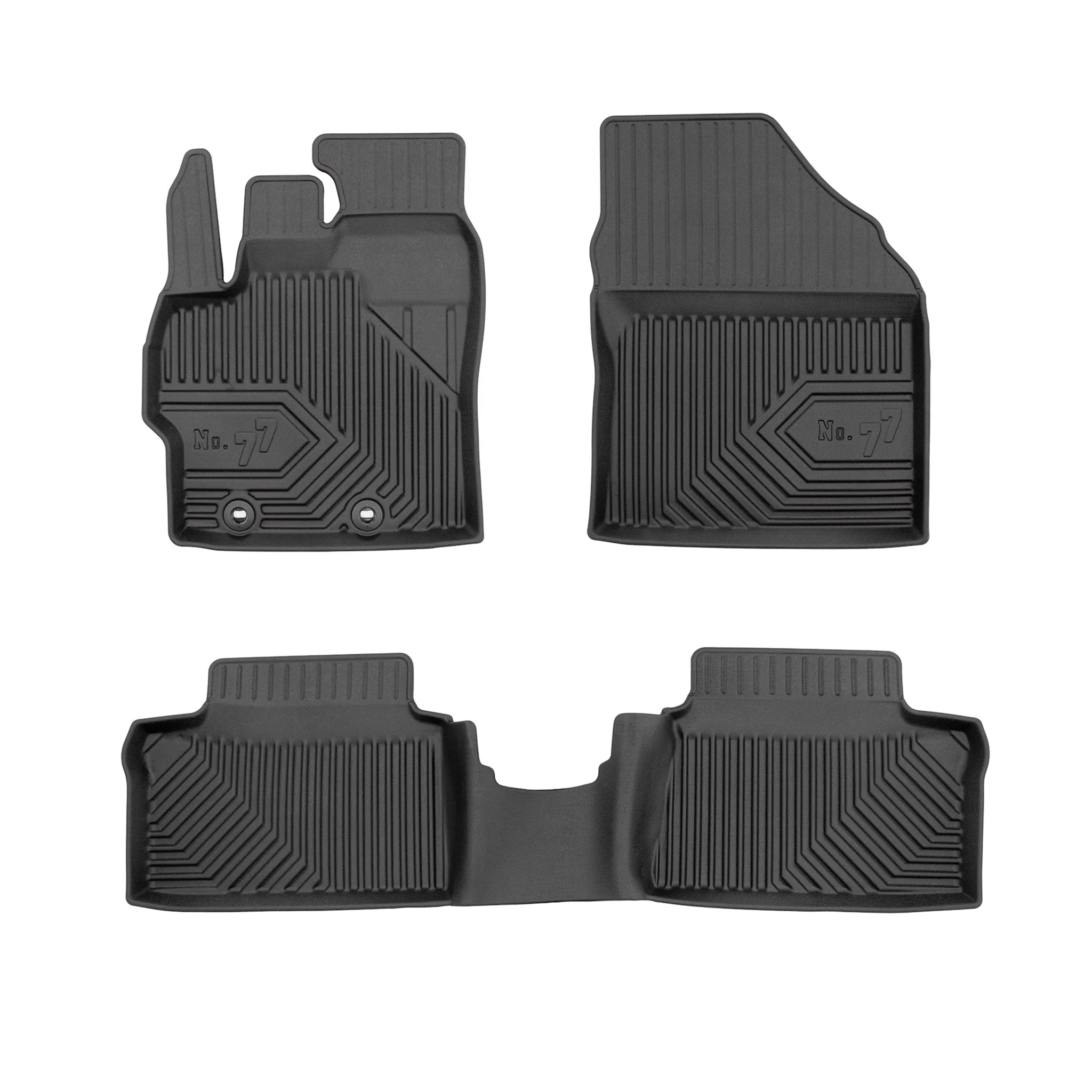 Tapis de Sol de Voiture pour Mazda 2 Hybrid 2022-2026 TPE Imperméable Noir 3Pcs