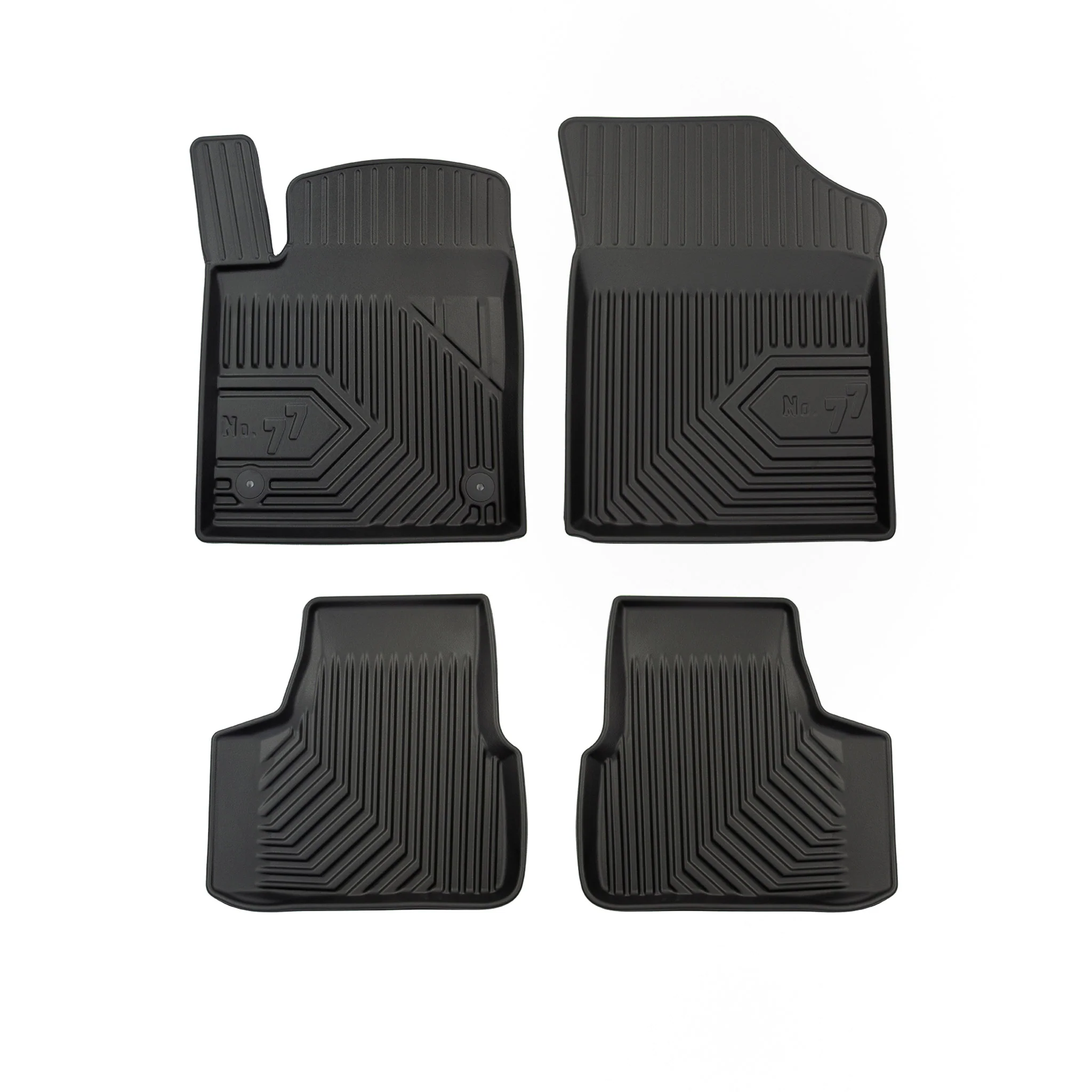 Tapis de Sol de Voiture pour Skoda Citigo 2011-2019 TPE Antidérapant Noir 4Pcs