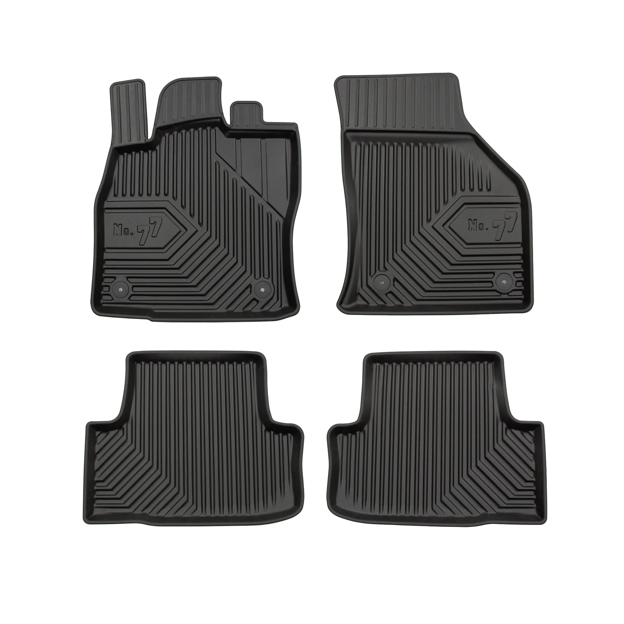 Tapis de Sol de Voiture pour Skoda Karoq 2017-2026 TPE Antidérapant Noir 4Pcs