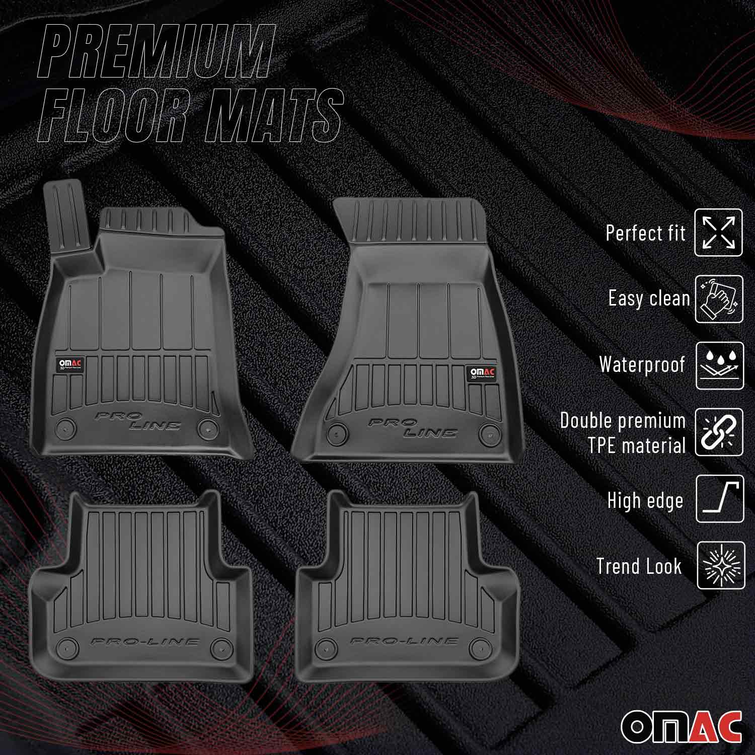 OMAC Tapis de sol caoutchouc pour Audi A4 Berline Break Allroad 2016-25 Premium - Image 2