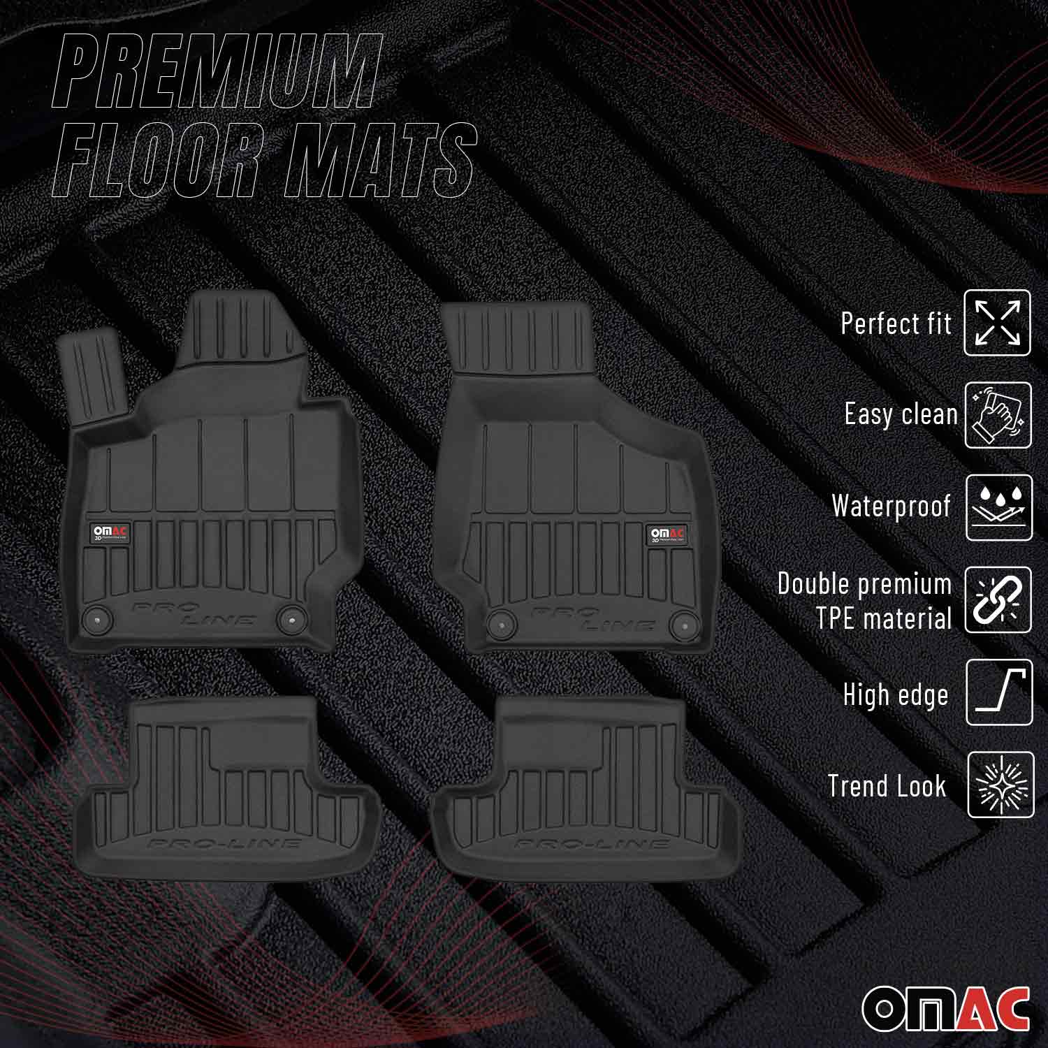 OMAC Tapis de sol caoutchouc pour Audi TT MK2 8J 2006-2014 Noir Premium - Image 2