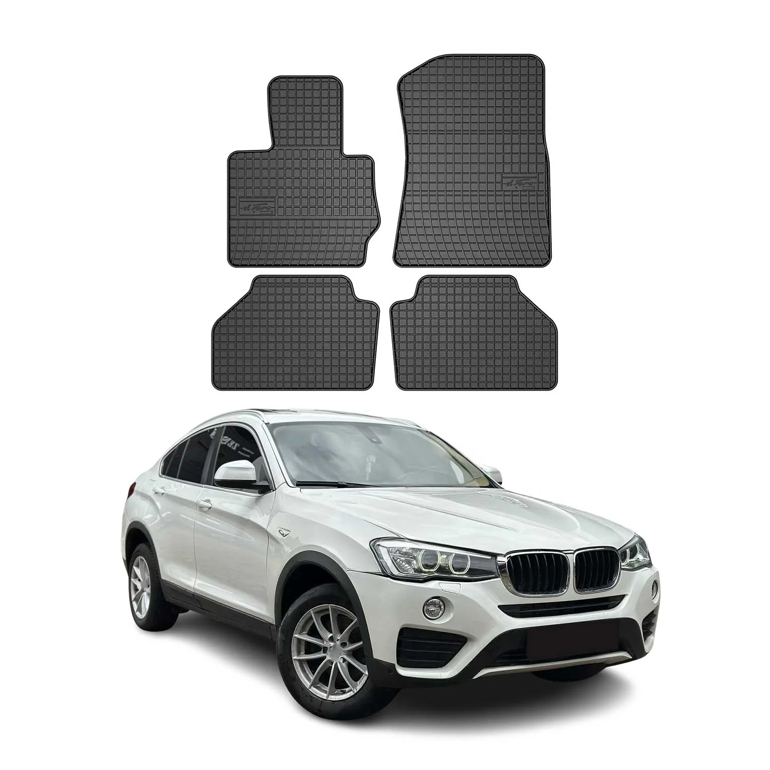 OMAC Tapis de sol pour BMW X4 F26 2014-2018 Noir en caoutchouc