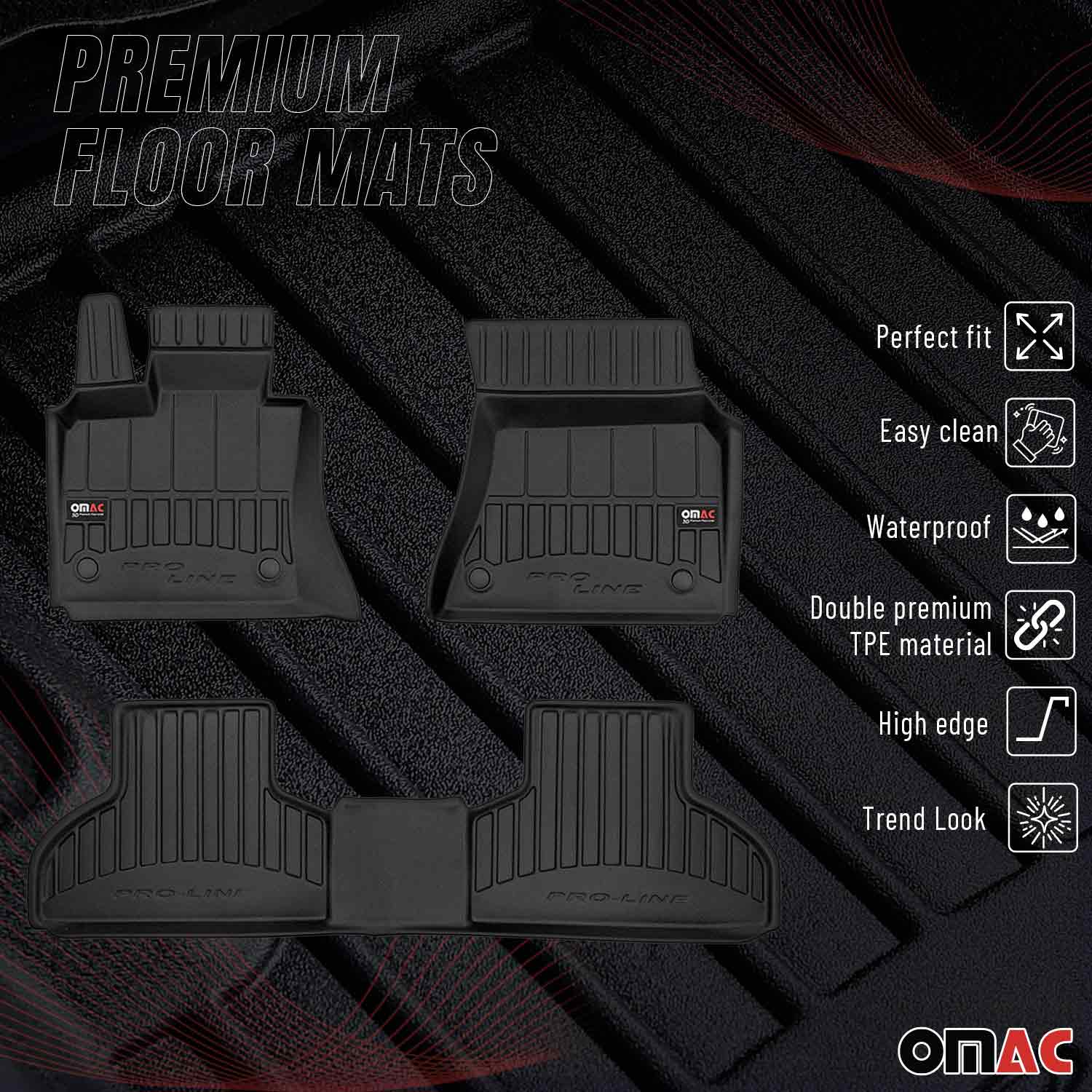 OMAC Tapis de sol caoutchouc pour BMW X5 F15 F85 2013-2018 Noir Premium - Image 2