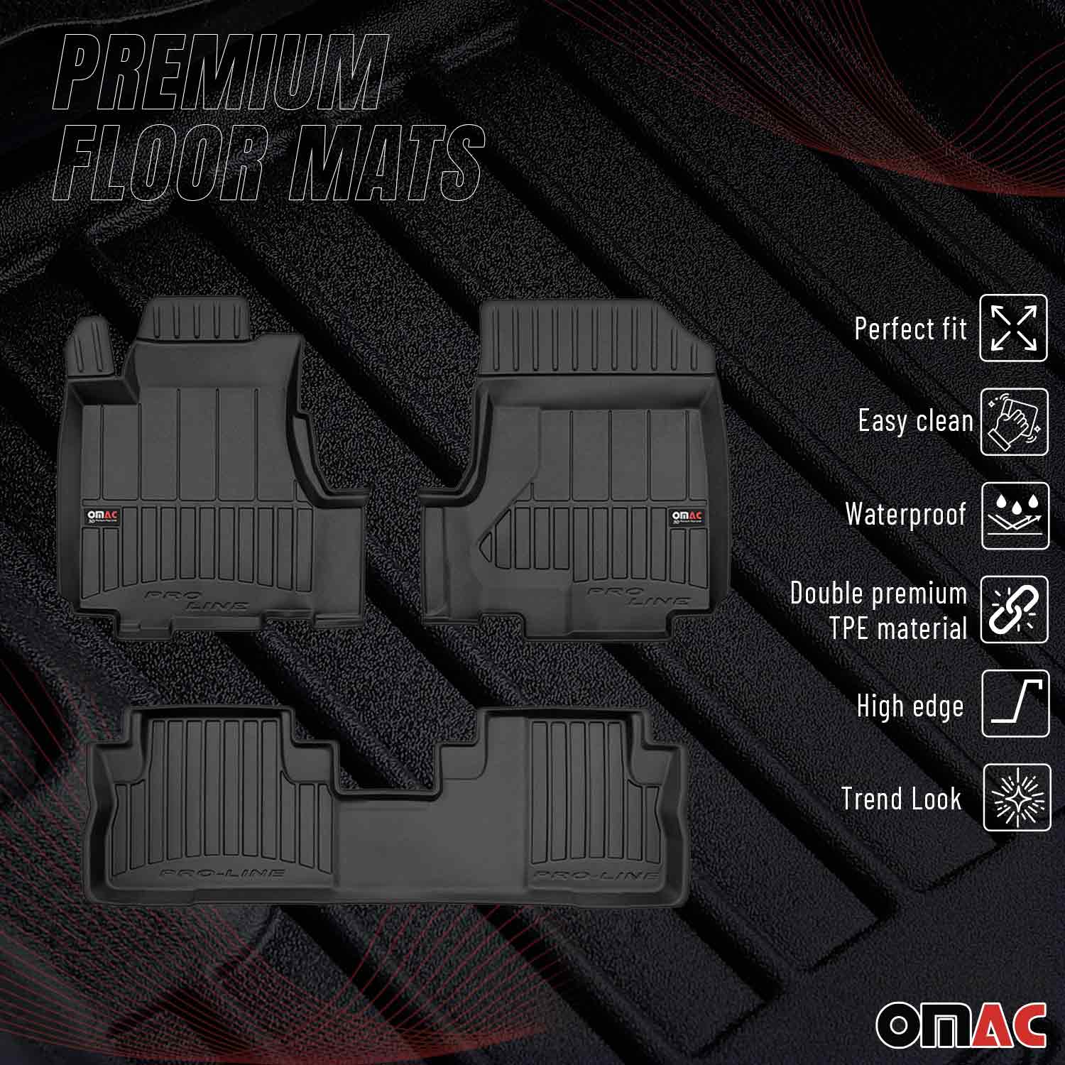 OMAC Tapis de sol en caoutchouc pour Honda CR-V III 2006-2012 Noir Premium - Image 2