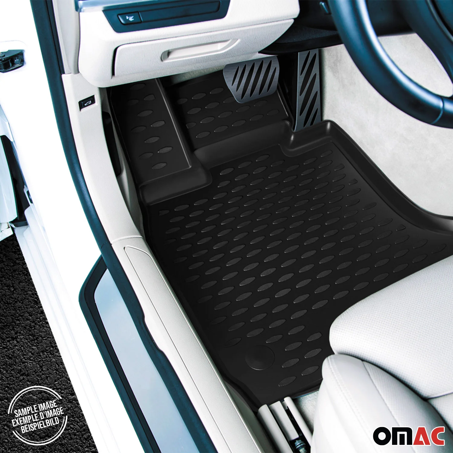 OMAC Tapis de sol pour Honda Jazz 2015-2020 sur mesure en caoutchouc Noir - Image 9