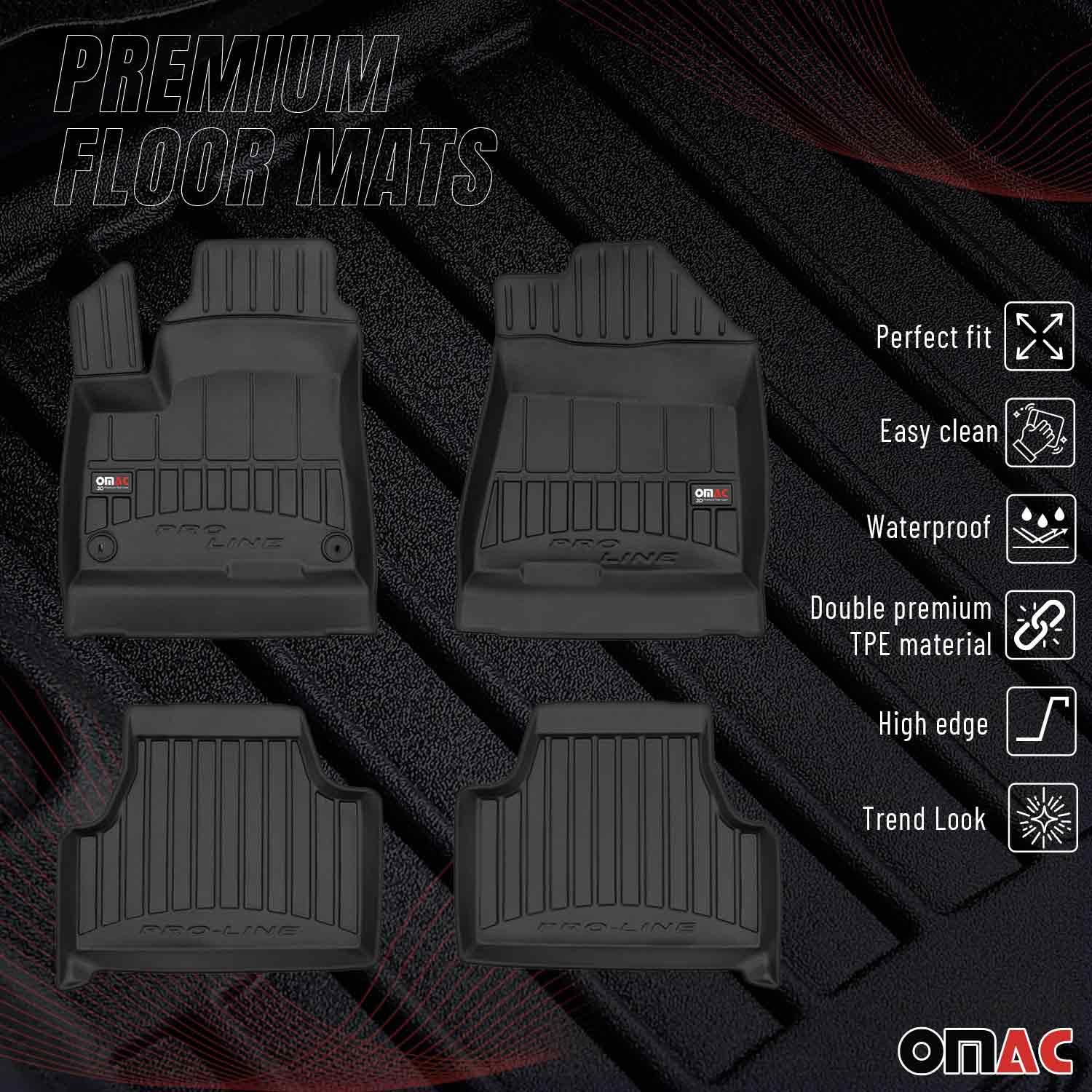 OMAC Tapis de sol en caoutchouc pour KIA Soul EV 2020-2023 Noir Premium - Image 2