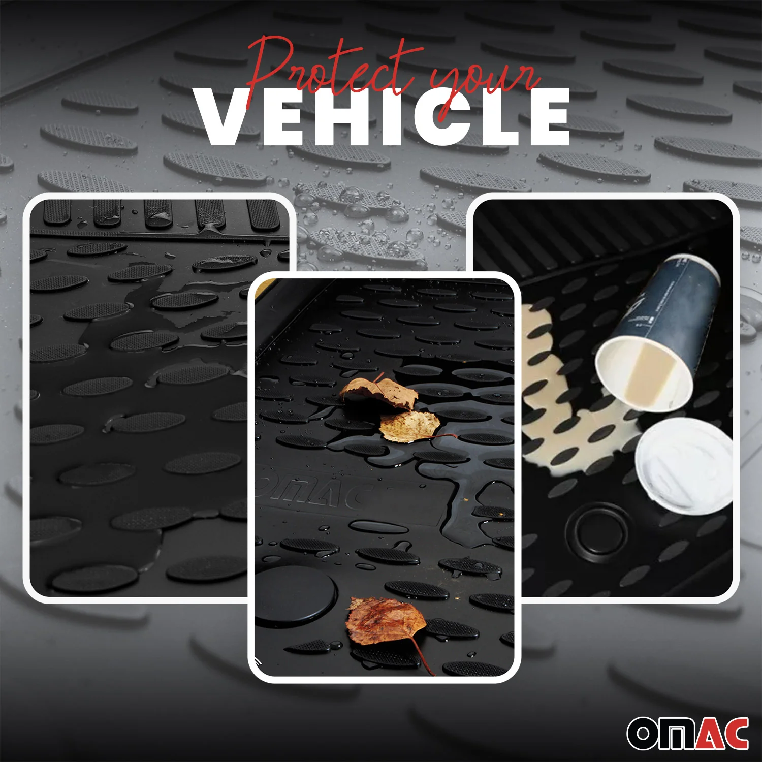 OMAC Tapis de sol pour Kia Rio 2012-2017 sur mesure en caoutchouc Noir - Image 3
