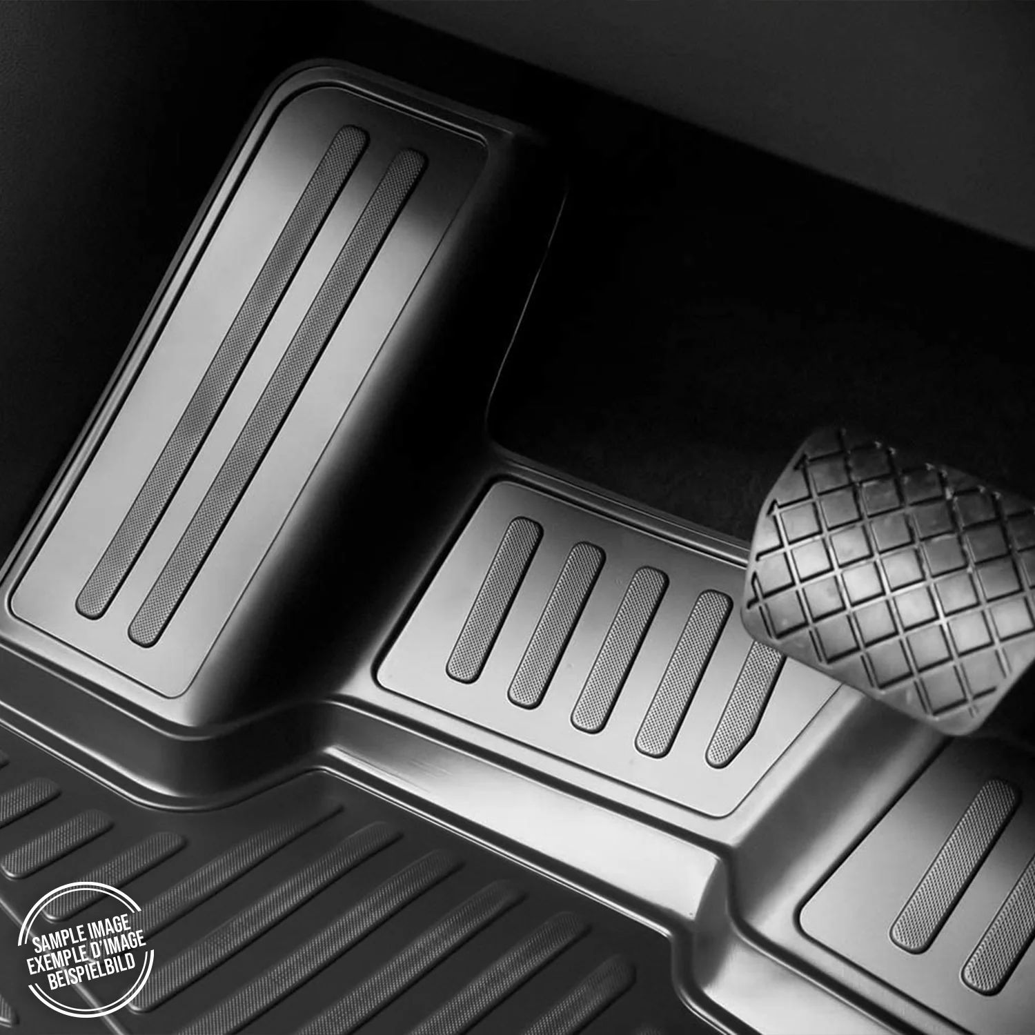 OMAC Tapis de sol pour Mercedes Classe C W204 S204 2007-2014 en caoutchouc Noir - Image 5