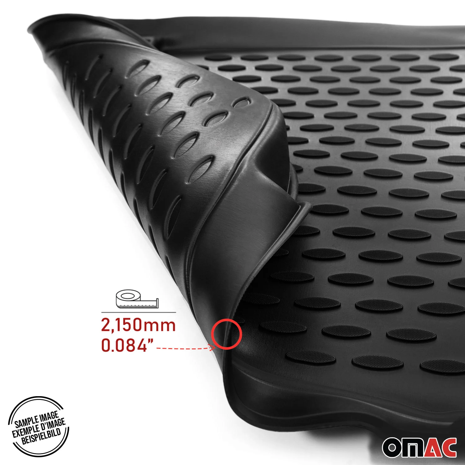 OMAC Tapis de sol pour Mercedes Classe C W204 S204 2007-2014 en caoutchouc Noir - Image 7