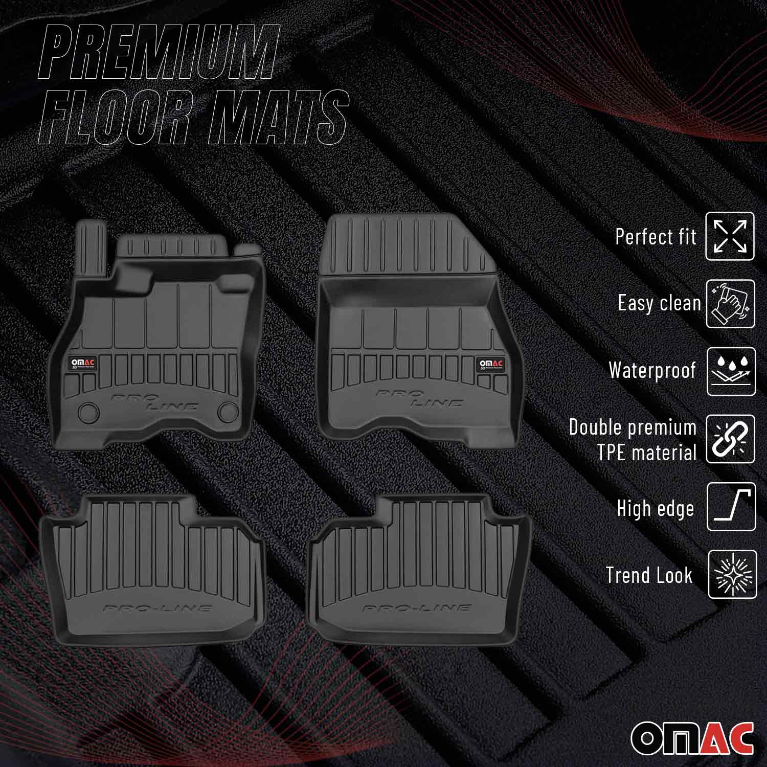 OMAC Tapis de sol en caoutchouc pour Nissan Leaf 2017-2023 Noir Premium - Image 2