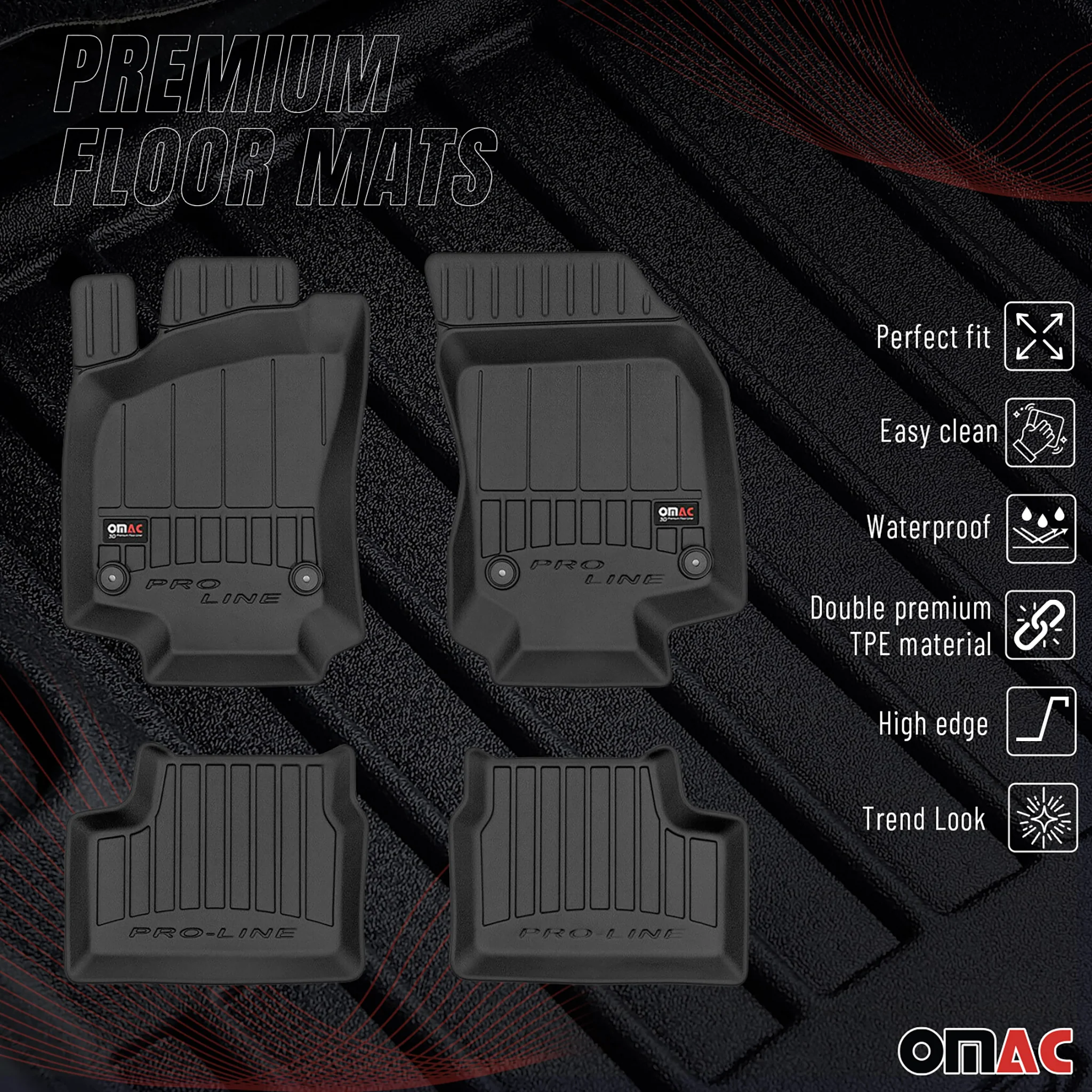 Tapis de Sol pour Opel Astra H 2004-2014 TPE Noir - Image 2
