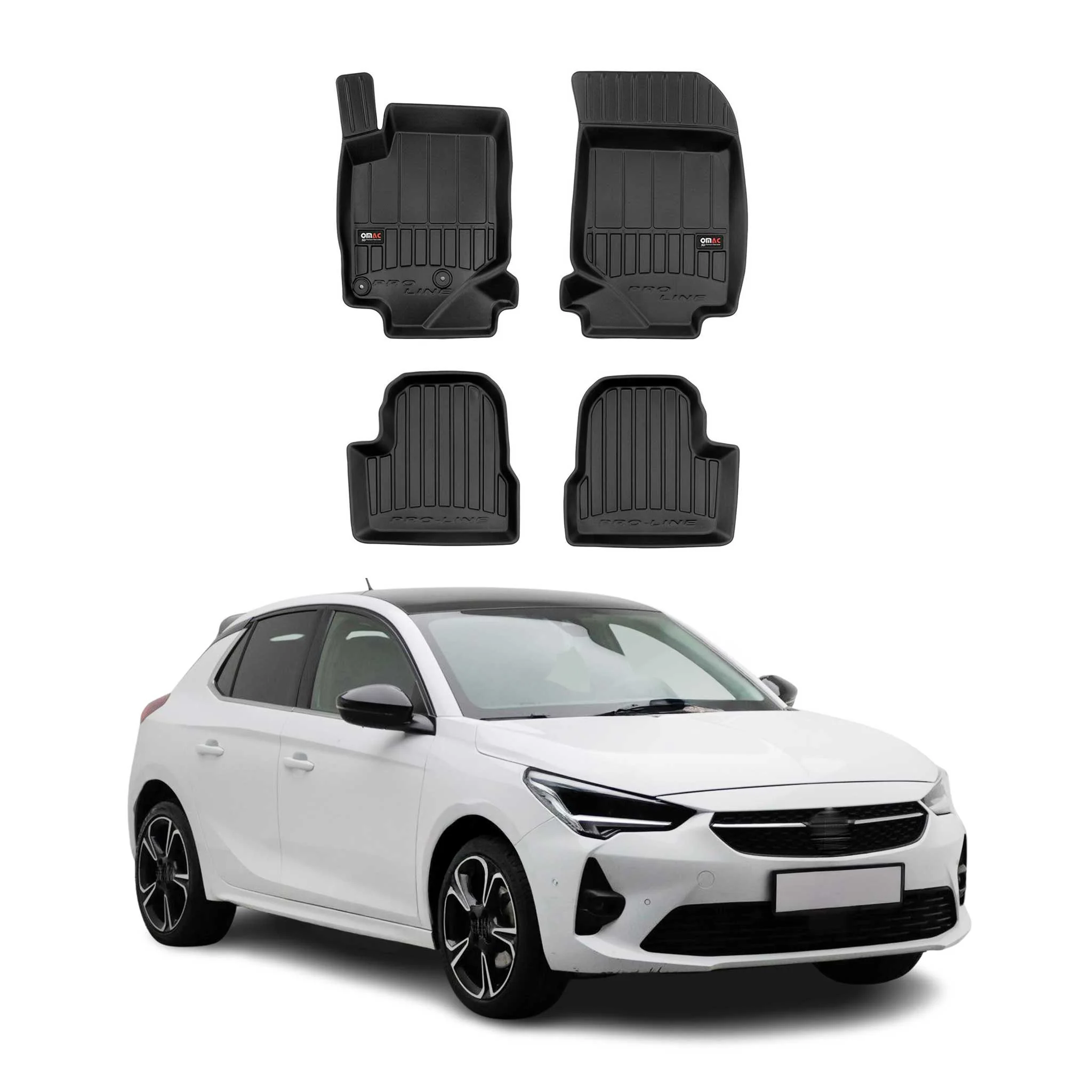 Tapis de Sol pour Opel Corsa F 2019-2026 Caoutchouc TPE Noir