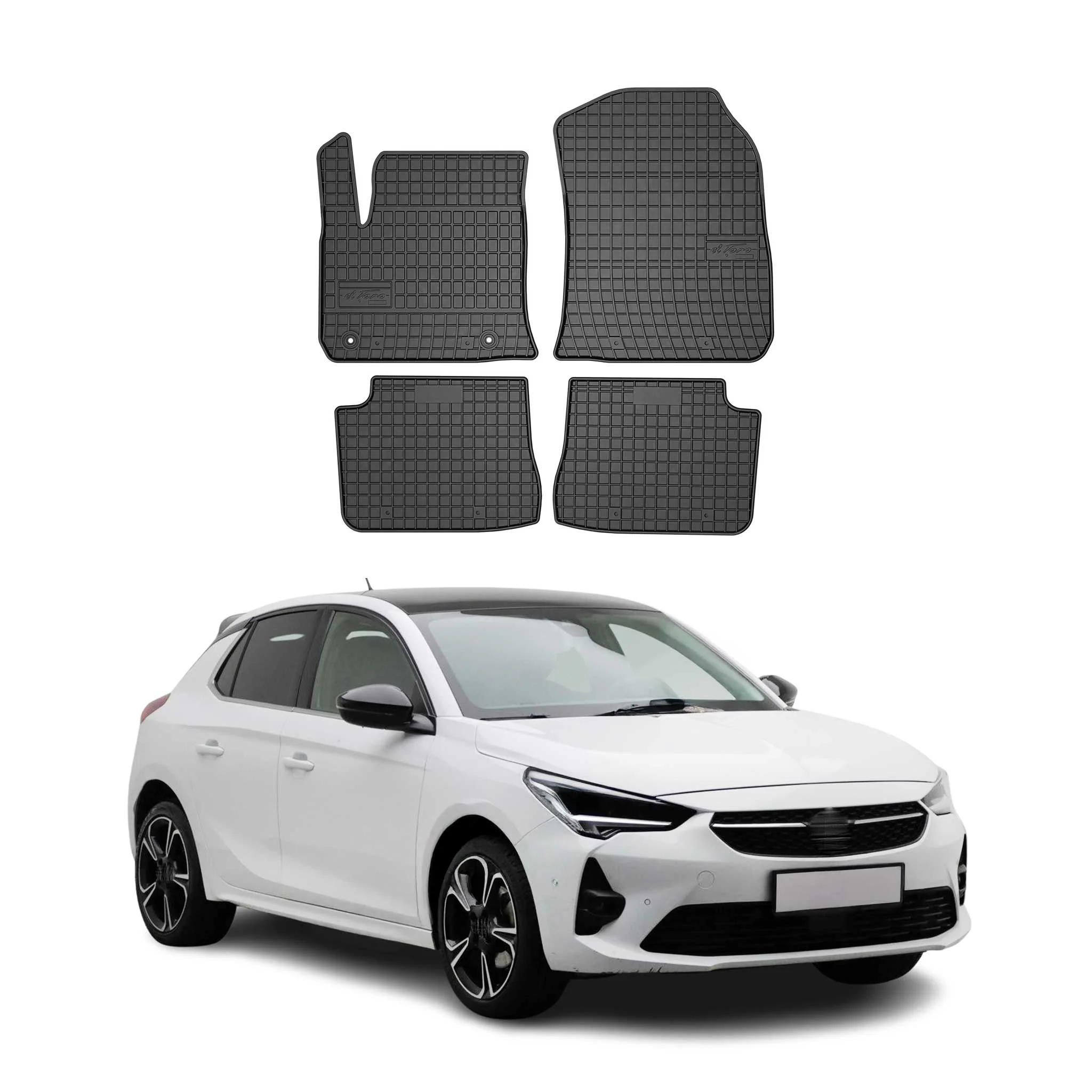 Tapis de Sol pour Opel e-Corsa 2019-2026 Caoutchouc Noir