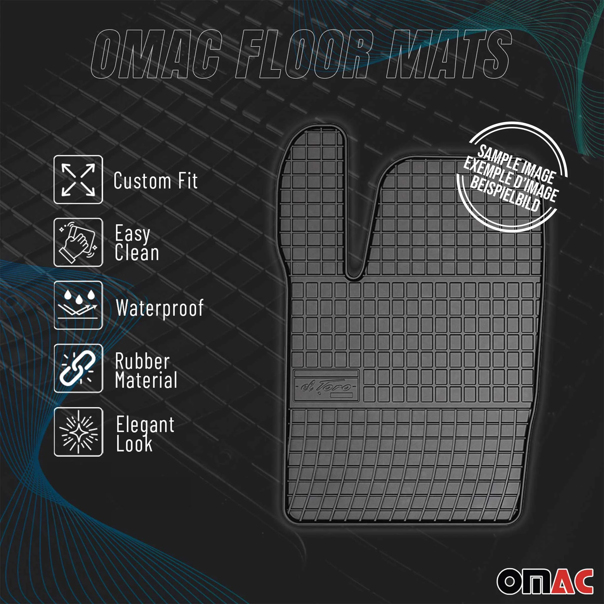 Tapis de Sol pour Opel e-Corsa 2019-2026 Caoutchouc Noir - Image 2